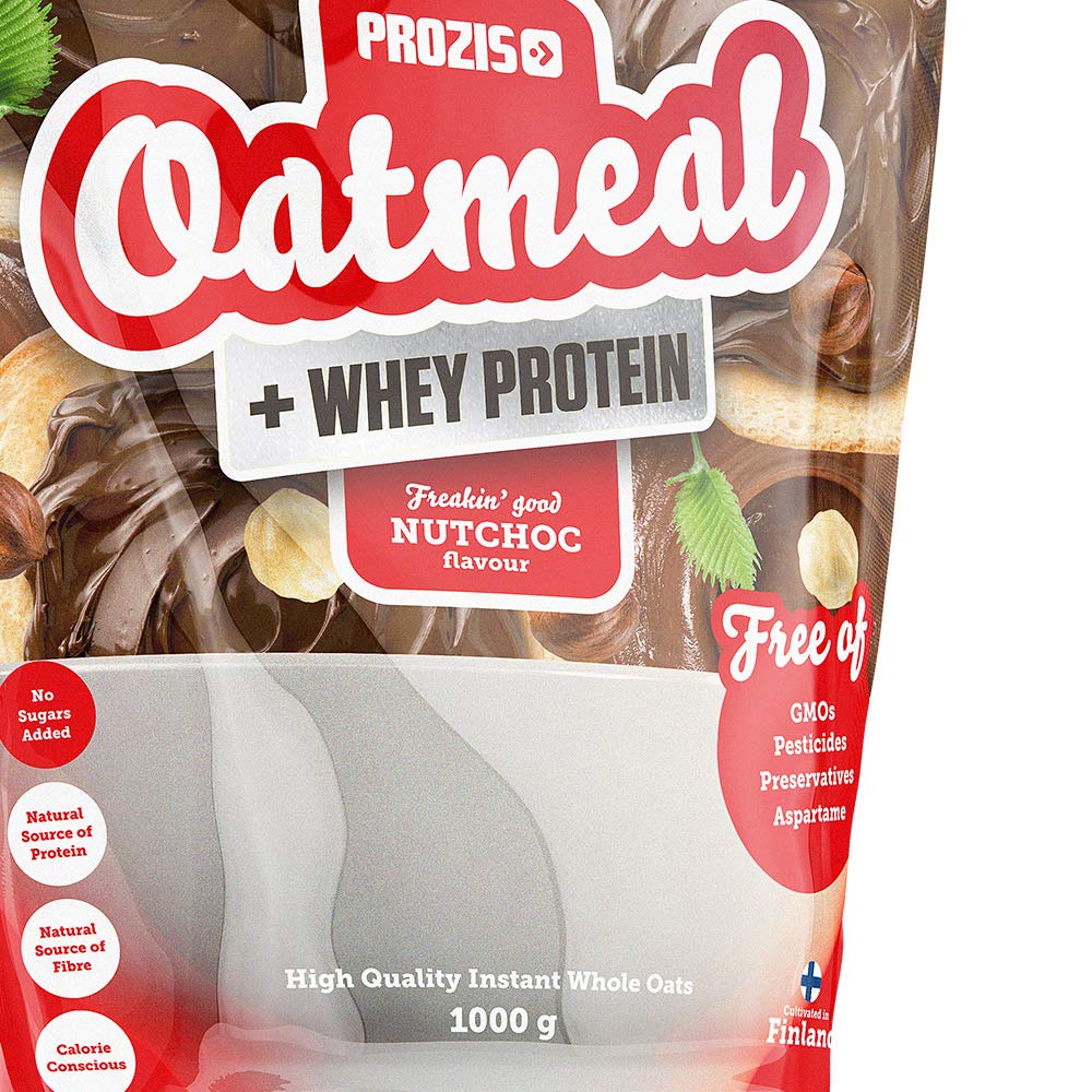 Prozis Whey Protein Oatmeal - NutChoc Flavor, 1000g | High-Protein Breakfast & Post-Workout Meal for Athletes & Fitness Enthusiasts