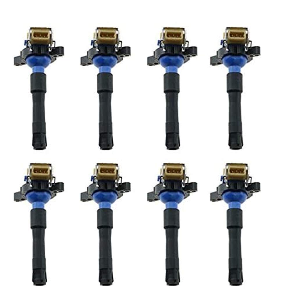 EBM321B 8PC Ignition Coil Set - Compatible with 1998-2003 BMW Z8 E52 5.0L, 2000-2006 BMW X5 4.4i/4.6is E53 4.4L/4.6L - High Performance Replacement Coils for Smooth Engine Operation & Improved Fuel Efficiency