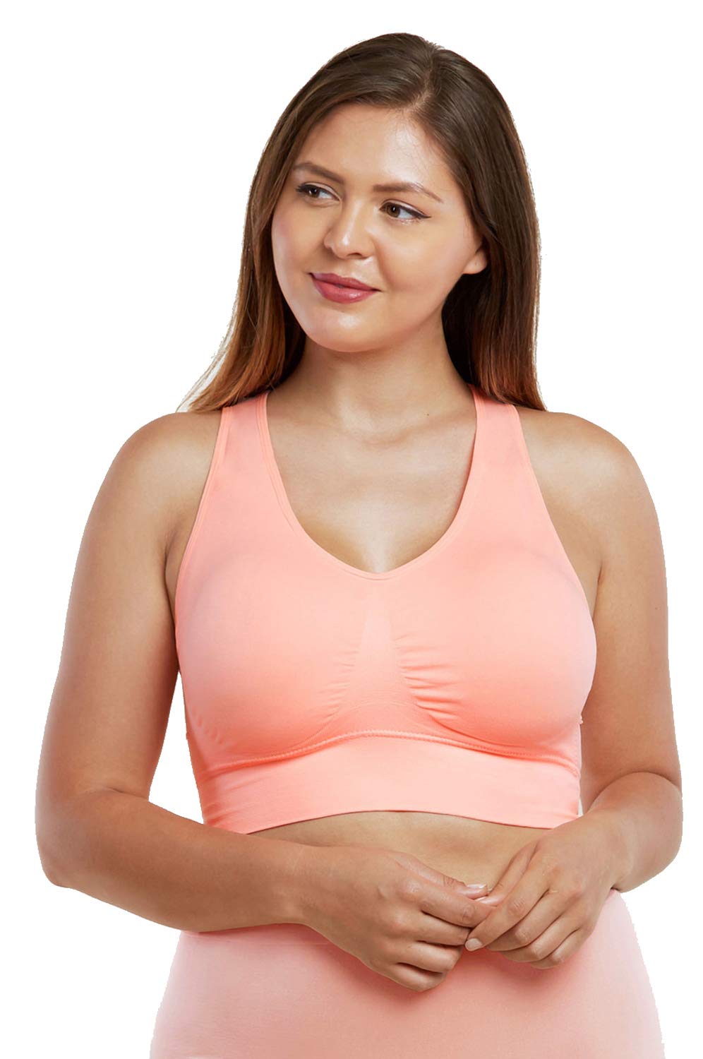 Sofra Women's 6-Pack Seamless Sports Bras - High Support Workout Tops for Yoga, Running & Gym