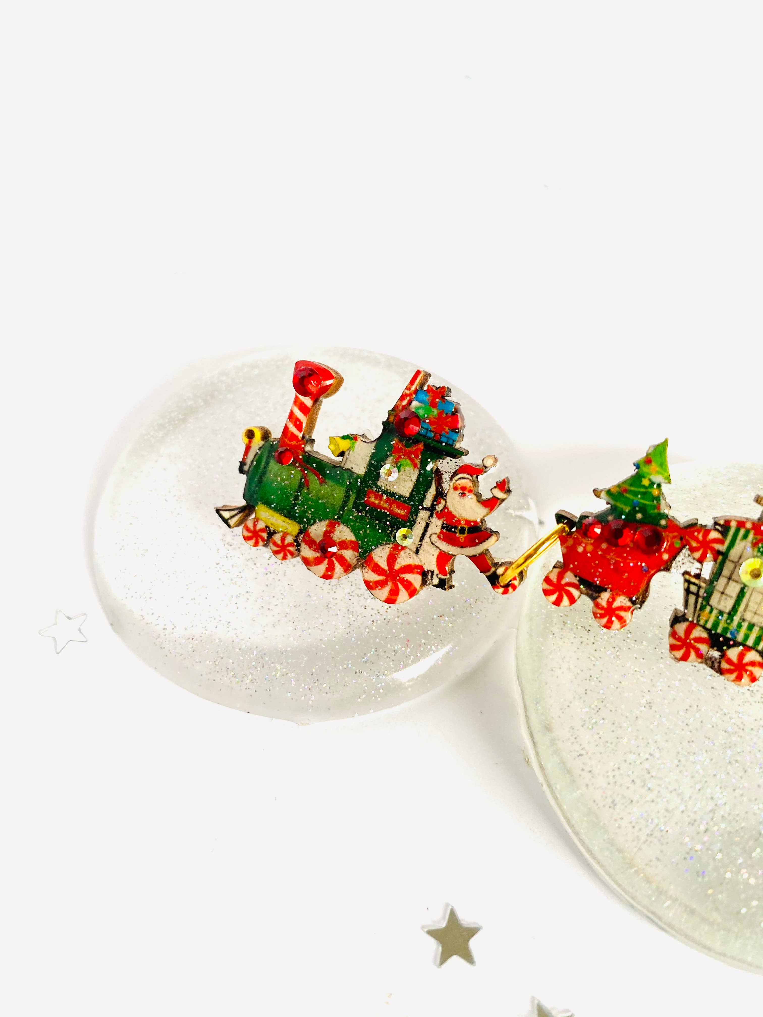 Vintage Christmas Train Brooch by Rosie Rose Parker - Elegant Holiday Jewelry for Women, Perfect for Christmas Parties & Festive Outfits