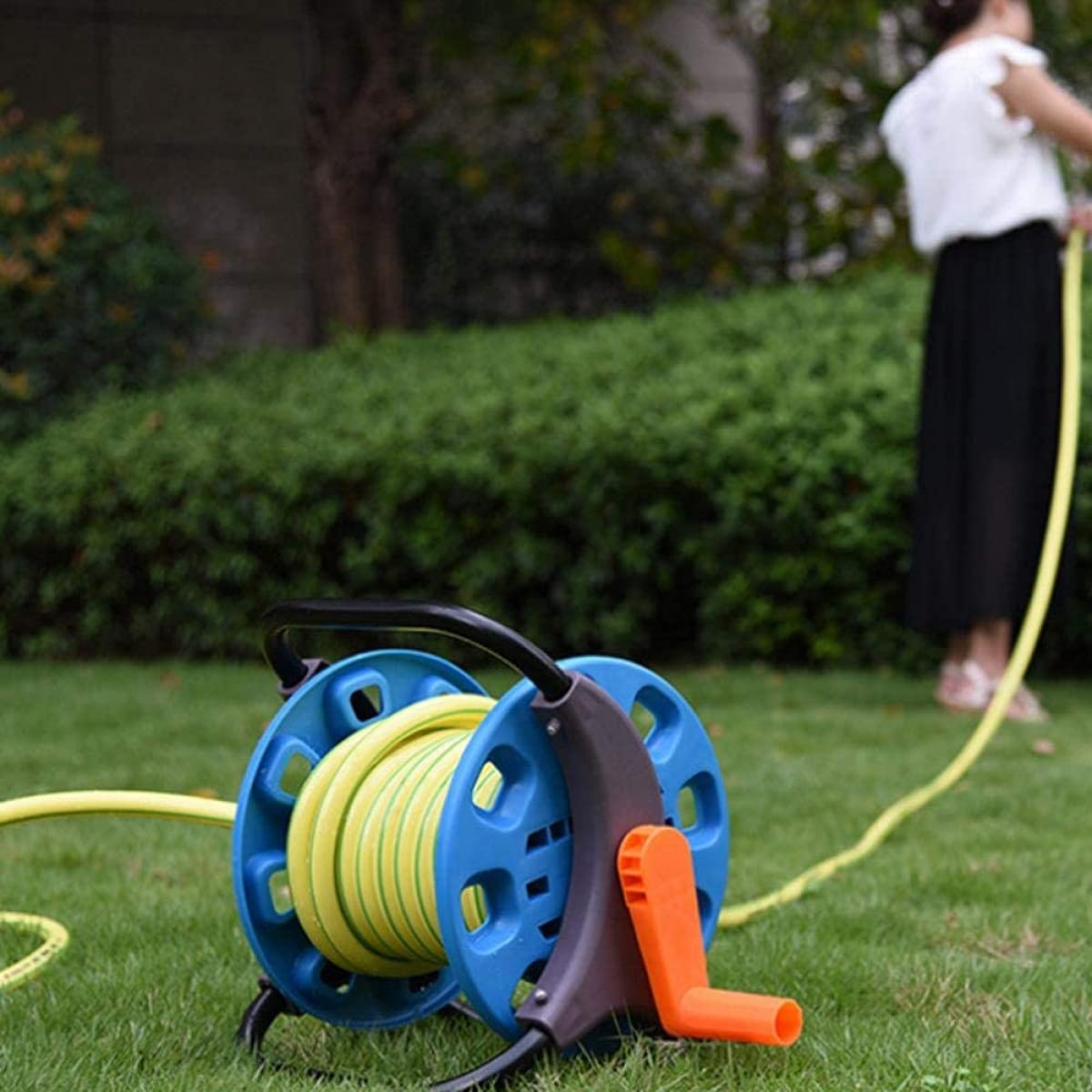 Best Hose Reel Cart with Wheels - Heavy Duty Garden Hose Roller Trolley Organizer for Outdoor Irrigation, Lawn Watering & Planting | Perfect for Backyards, Farms & Gardening