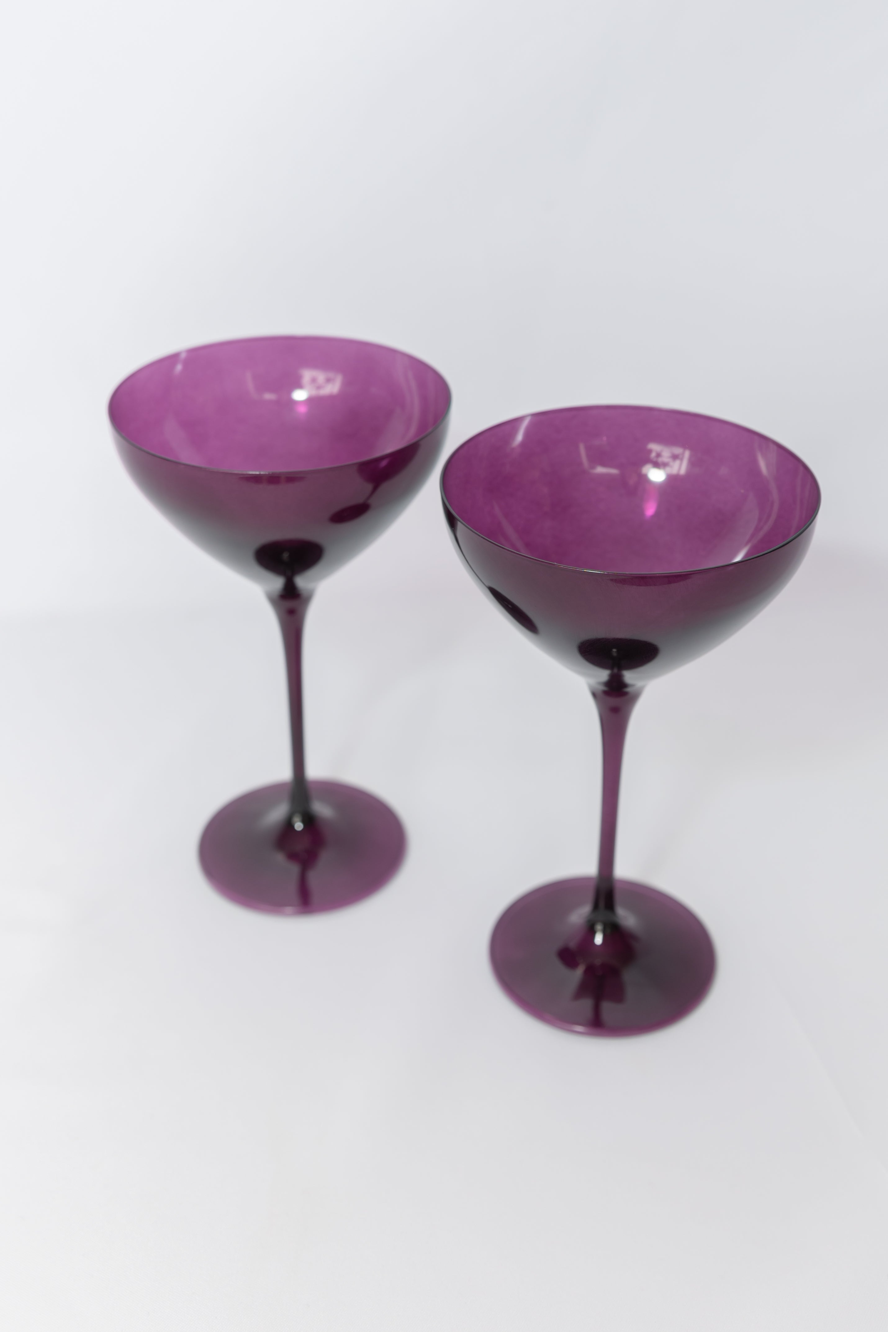 Estelle Colored Martini Glass Set of 2 - Elegant Amethyst Purple Cocktail Glasses for Parties, Bars & Home Entertaining