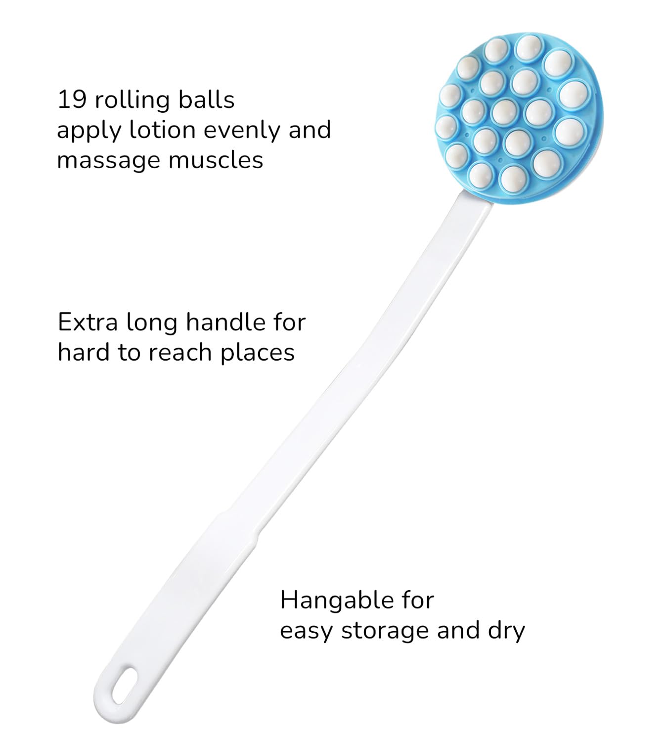 Long Handle Back Lotion Applicator for Women & Elderly - Easy Reach Self Apply Body Lotion, Cream, Sunscreen - Perfect for Hard-to-Reach Areas, Post-Sun Care & Daily Moisturizing