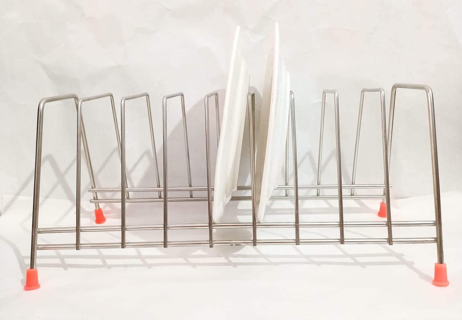 Namani Stainless Steel 9-Section Plate Rack Stand | Thali Rack | Dish Drying Rack | Kitchen Organizer | Space-Saving Utensil Holder for Dining Table & Countertop - Perfect for Indian Thali, Party Serving & Small Kitchen Storage (Pack of 1)