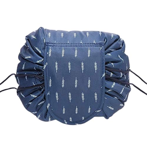 SONANI Round Cosmetic Makeup Foldable Travel Bag Pouch - White | Waterproof Organizer for Makeup Brushes & Toiletries | Perfect for Travel, Gym & Daily Use