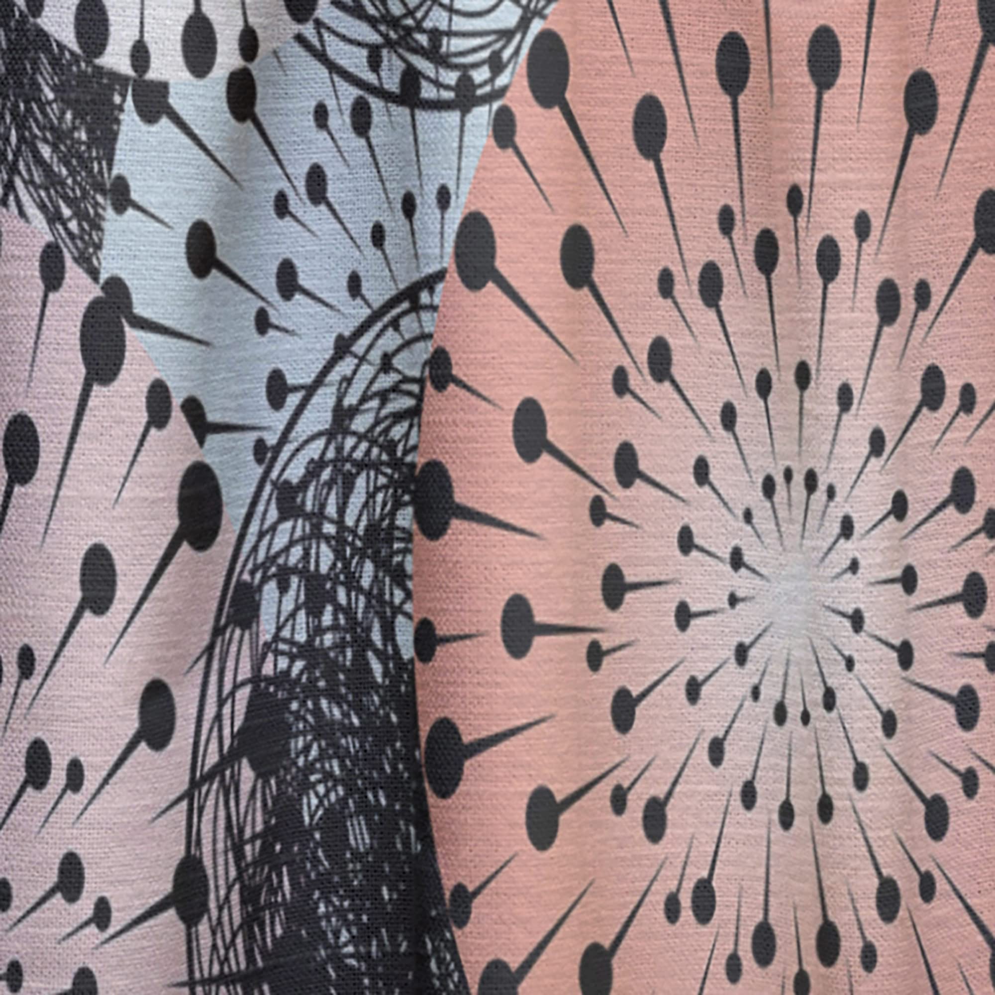 DesignQ Retro Abstract Floral Print Thermal Insulated Curtains - Single Panel 52x120 Inches - Blackout Drapes for Bedroom & Living Room - Perfect for Home Decor & Light Control