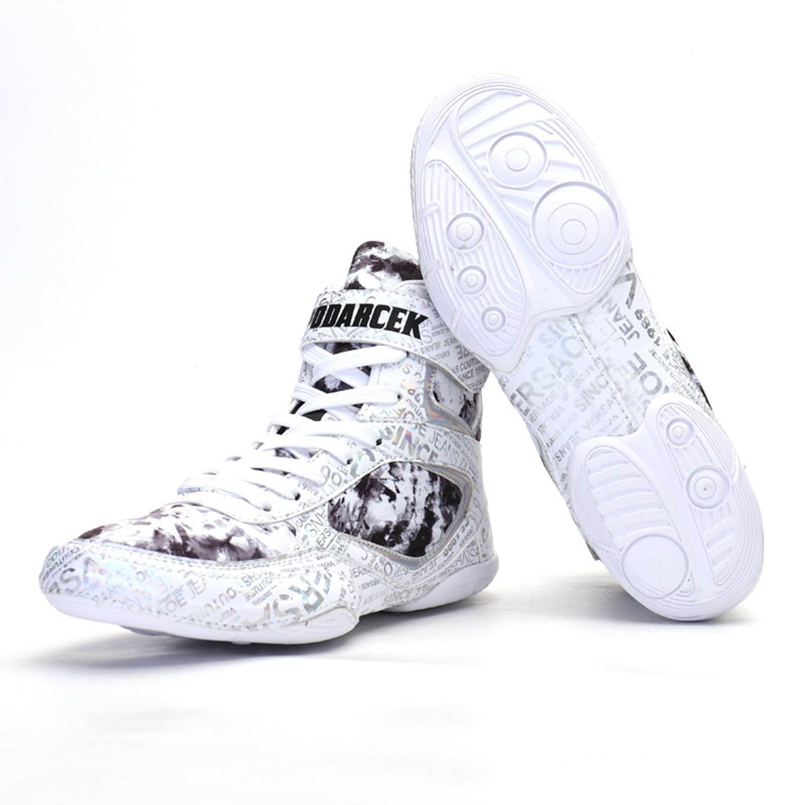 Professional Wrestling Shoes for Men - Lightweight Non-Slip Boxing Shoes with High Support | Unisex Athletic & Weightlifting Shoes for Gym, Training & Bodybuilding
