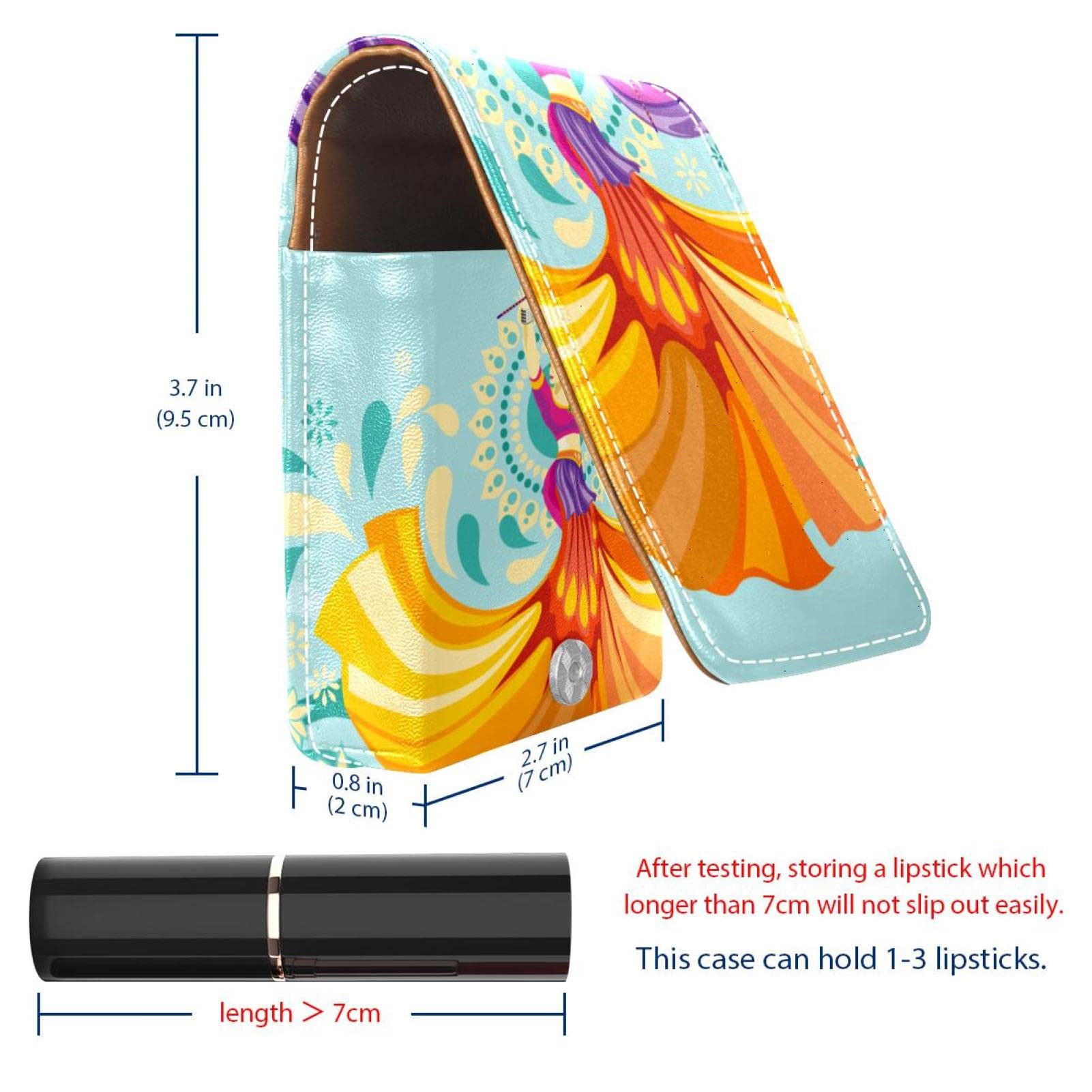 Lip Gloss Holder Lipstick Case - Portable Mini Lipstick Storage Box with Mirror, Travel Lipstick Organizer for Women - Perfect for Garba Dance, Parties, Travel & Daily Makeup