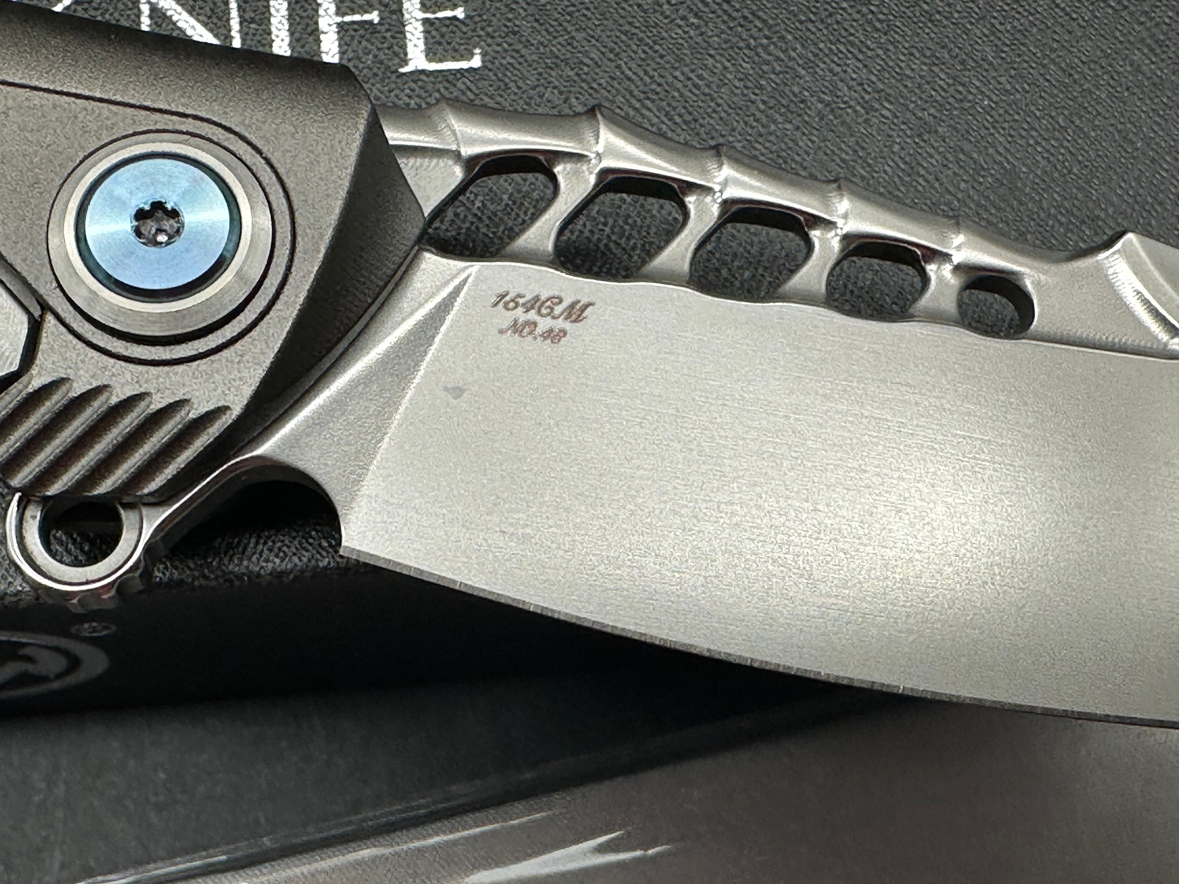 Rike Thor 7 Folding Knife - 154CM Stainless Steel Blade, Titanium Handle with Blue & Black G10 Inlays - EDC, Outdoor, Camping & Survival Tool