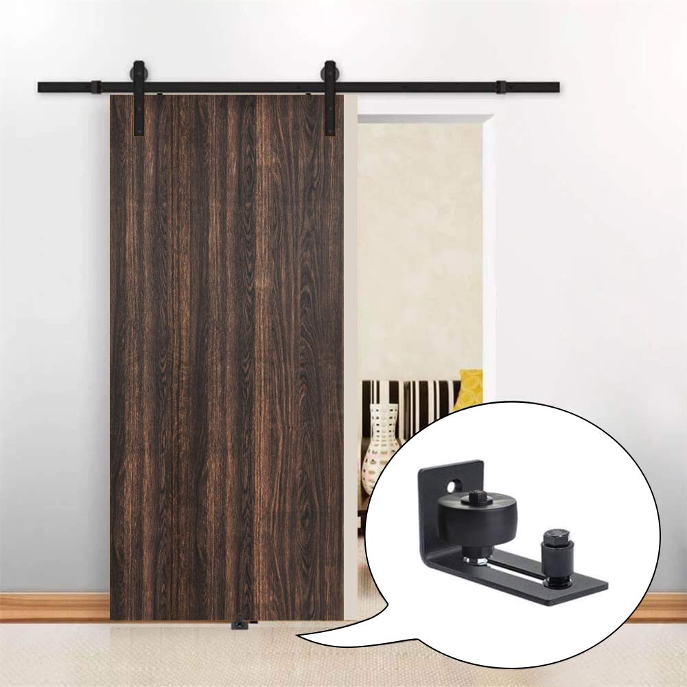 Adjustable Sliding Door Floor Guide with Screws - 8 Versatile Options for All Barn & Sliding Doors (Black) - Perfect for Stable, Garage & Home Use