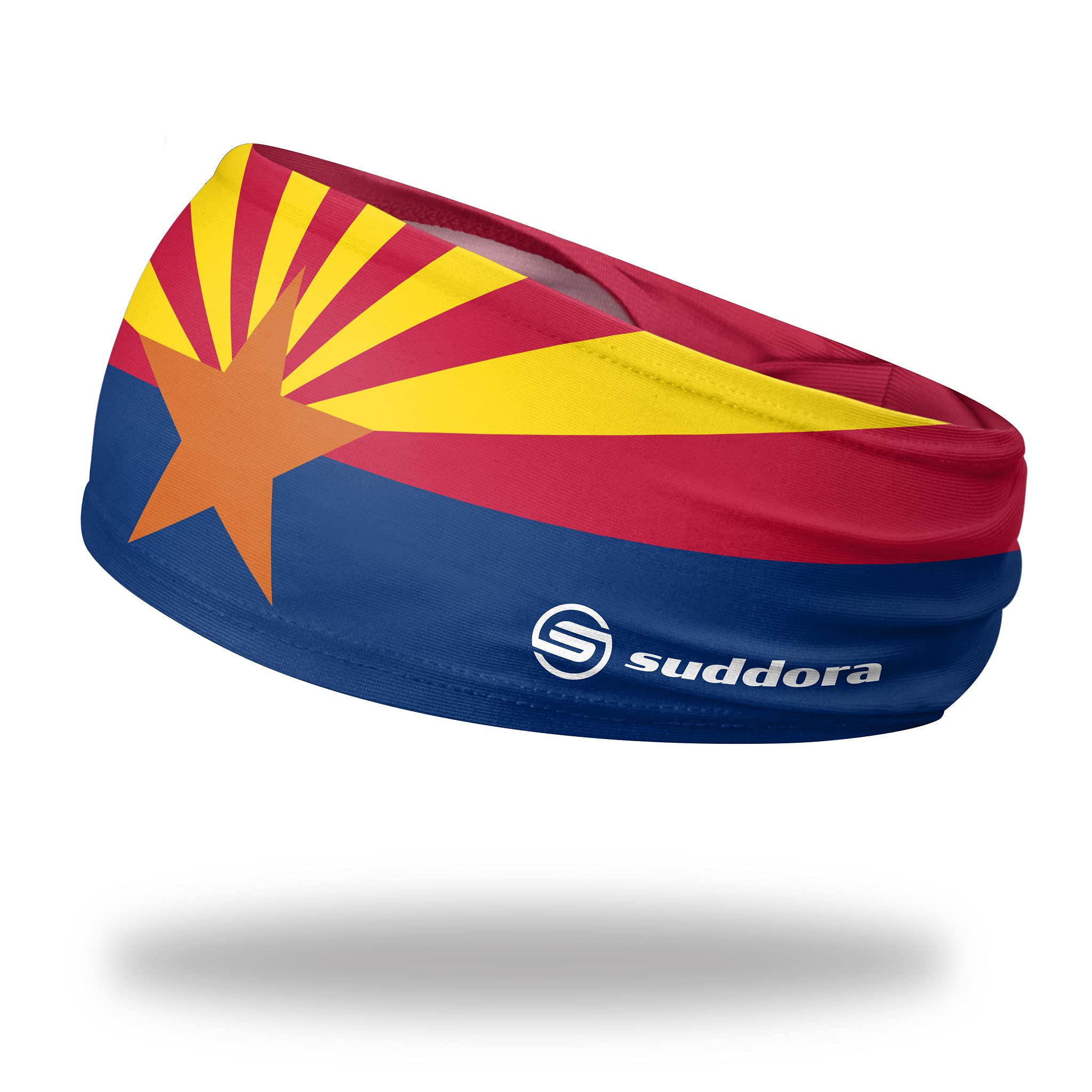 Suddora State Flag Tapered Headbands for Women & Men - Sweat Absorbent Sports Headbands for Workout, Running, Yoga - USA State Pride Accessories for Fitness, Costume Parties & Game Day Support