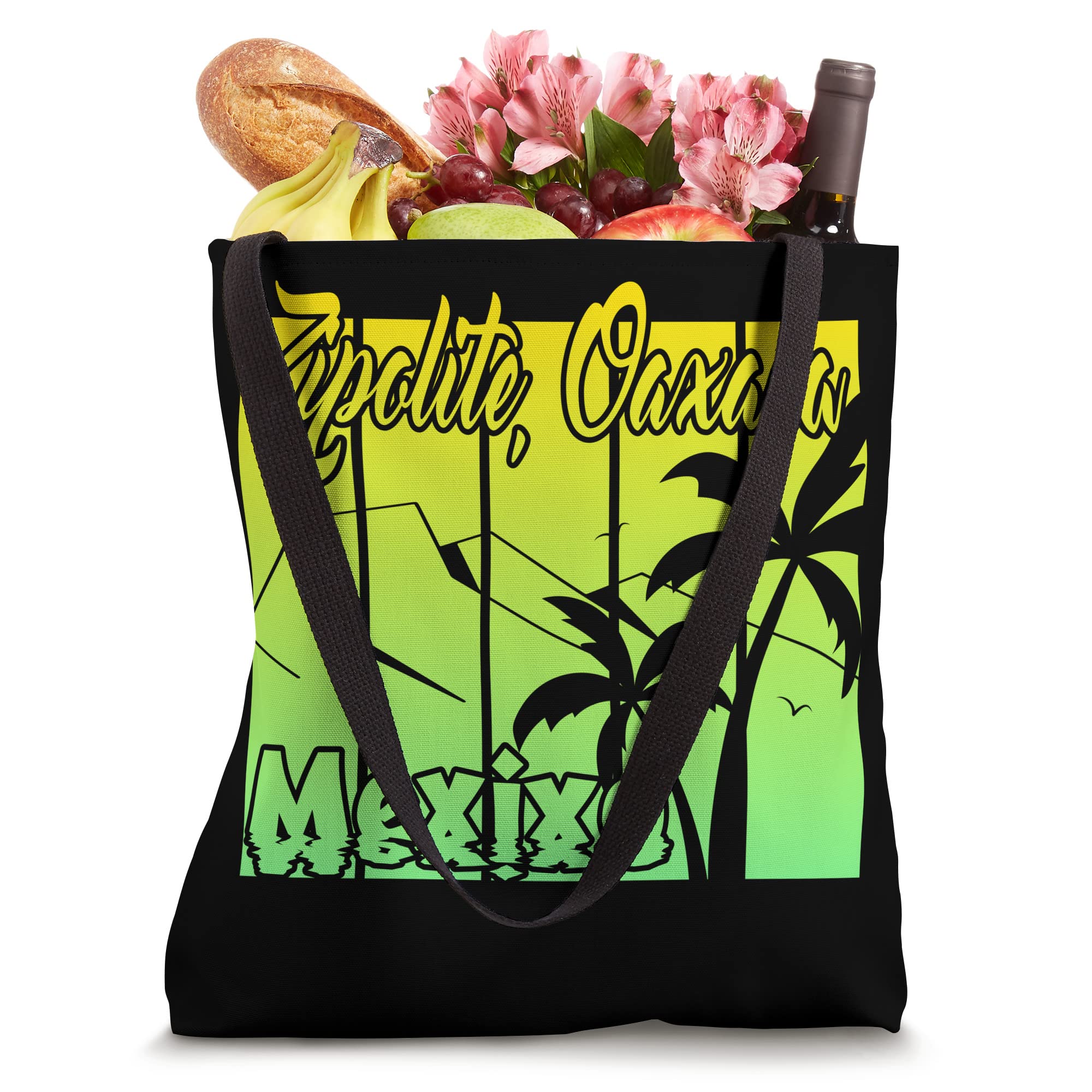Stylish Zipolite Oaxaca Tote Bag - Eco-Friendly Cotton Beach Bag for Women - Perfect for Travel, Shopping & Beach Day Essentials