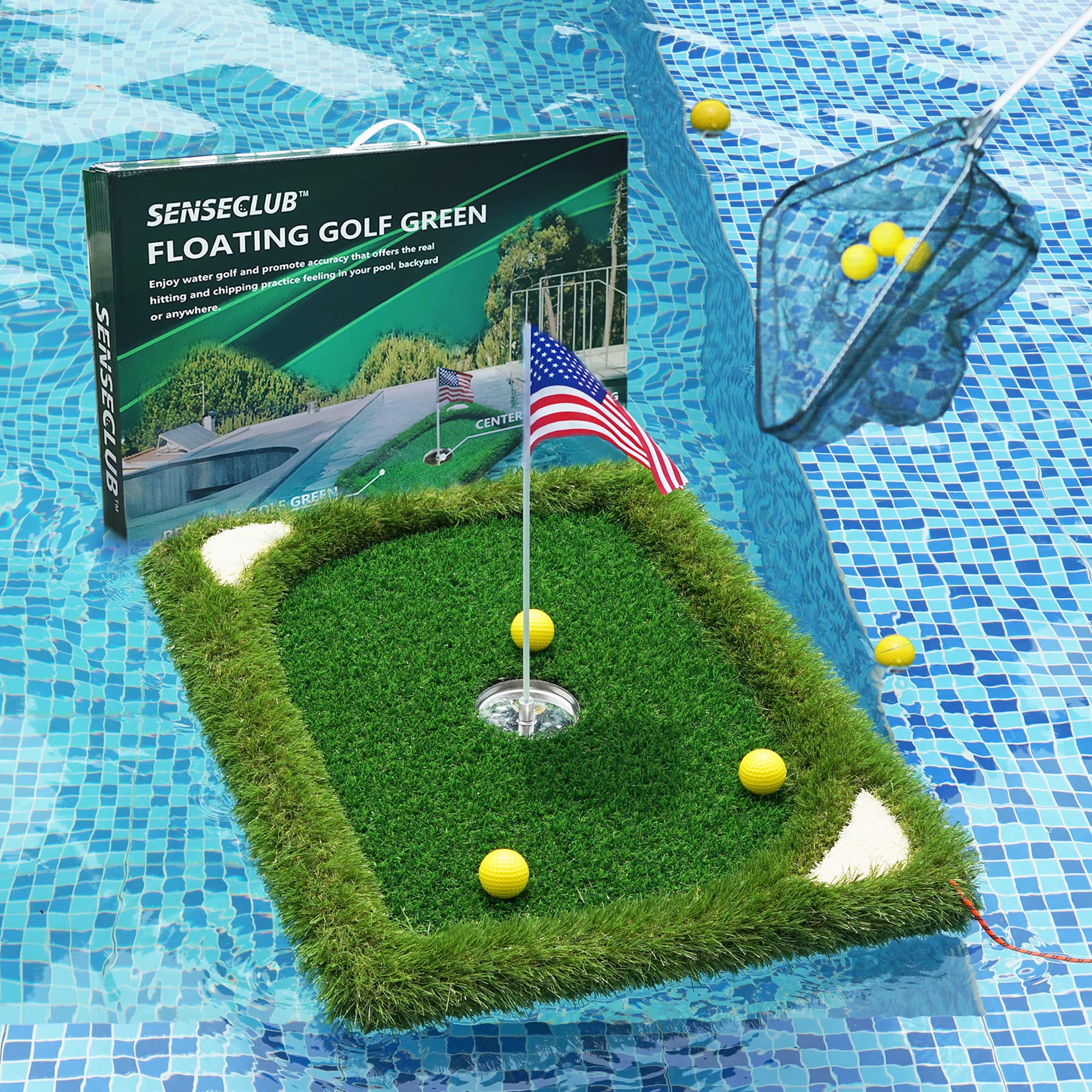 Premium Golf Chipping Net & Practice Green Set - Backyard Training Net with Mat, 3 Golf Balls & Target - Perfect for Outdoor Golf Practice, Backyard Games & Gifts for Golf Lovers