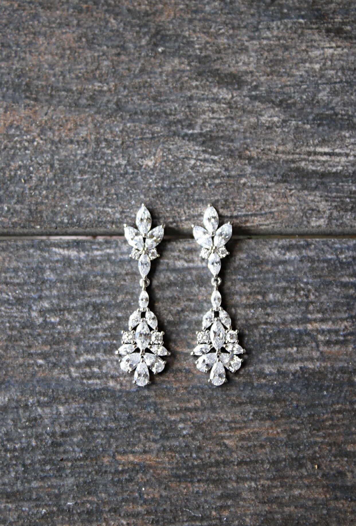 JESSICA Rose Gold Bridal Drop Earrings - Elegant Wedding Jewelry for Brides, Bridesmaids & Formal Events | Perfect for Weddings, Prom & Special Occasions