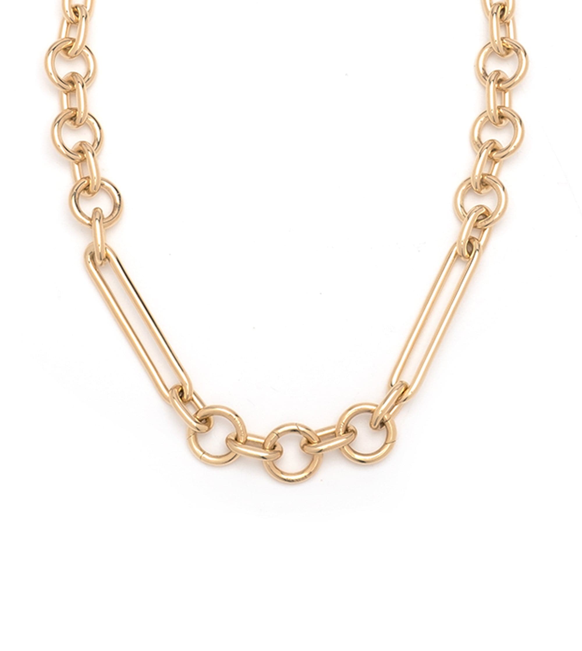 Stylish Oversized Mixed Clip Chain Necklace - Trendy Layered Statement Jewelry for Women - Perfect for Parties, Date Nights & Everyday Fashion