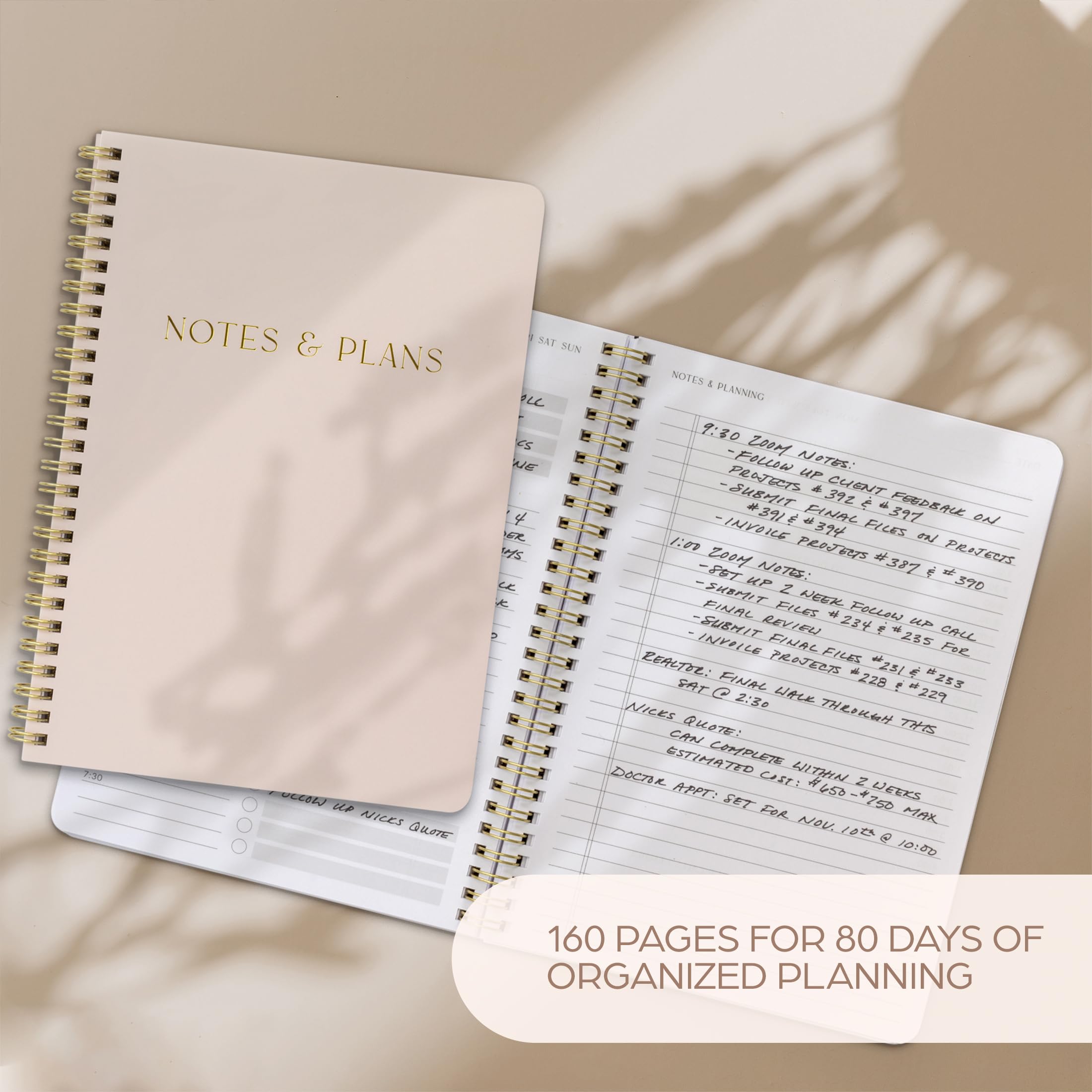 Aesthetic Spiral Planner Notebook - Hourly Schedule & To-Do List for Women | School & Office Organization