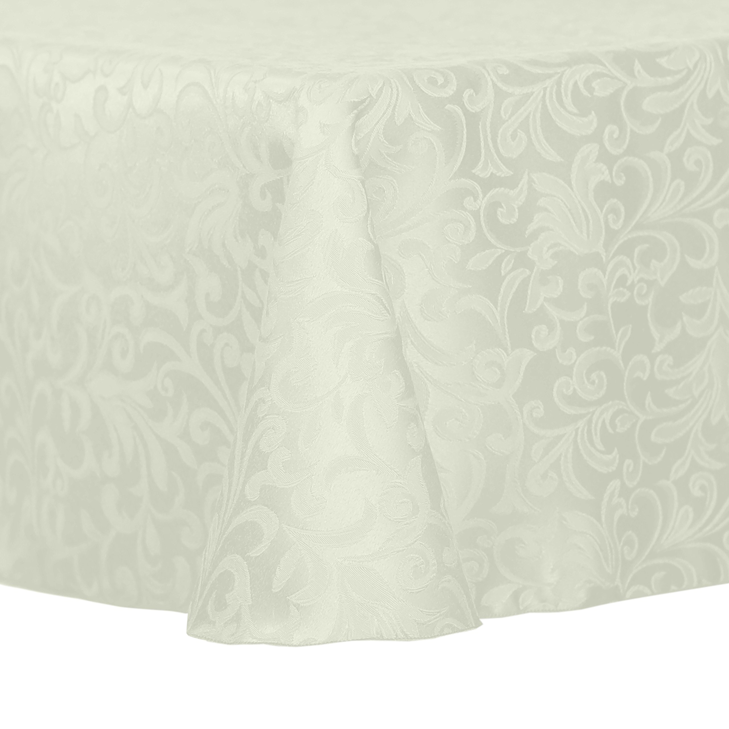 Ultimate Textile Somerset 108 x 132-Inch Rectangular Damask Tablecloth in Ivory Cream | Elegant Dining & Formal Event Table Cover