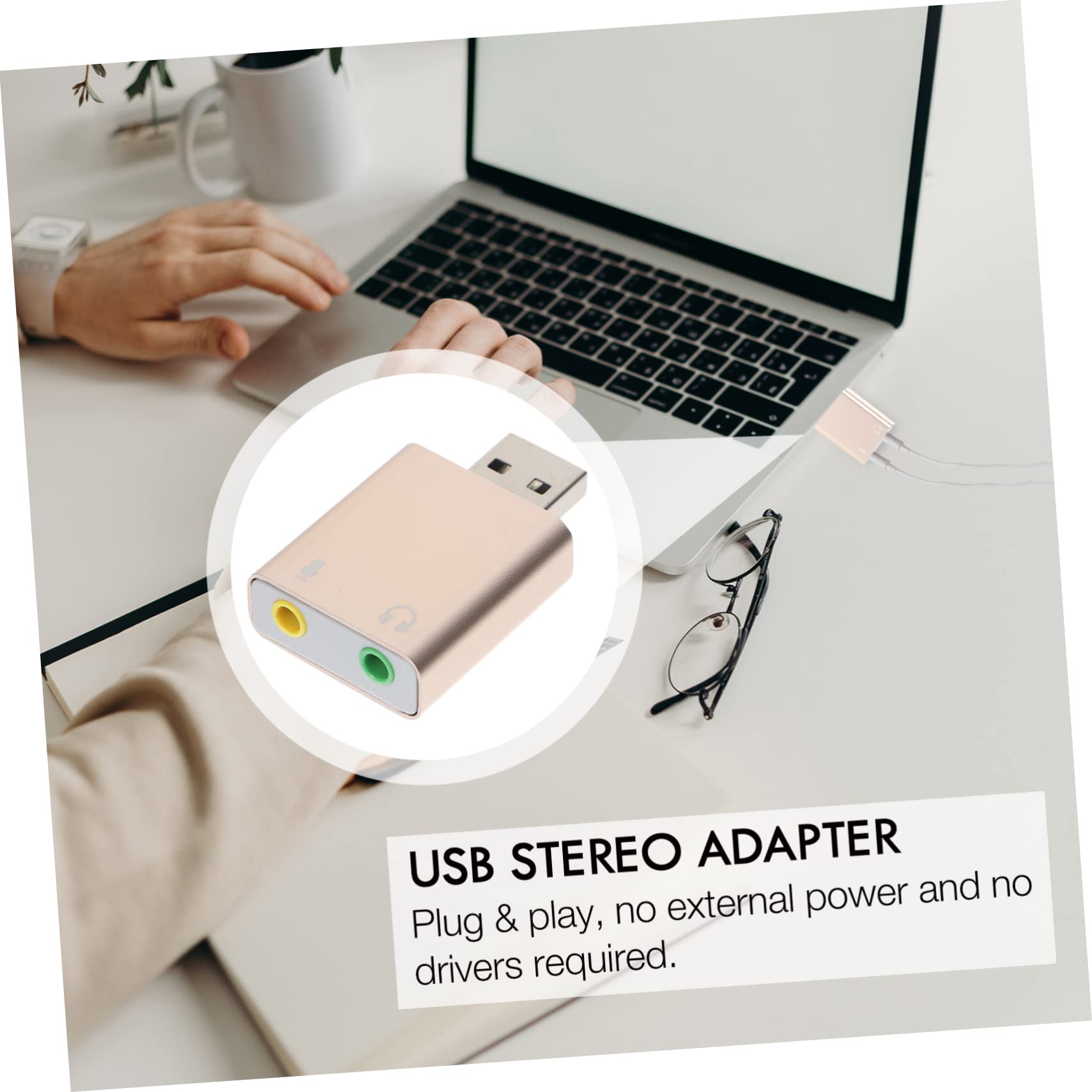 Parliky 4-Pack USB External Sound Card - Aux to USB Audio Adapter with Microphone Jack, USB to 3.5mm Audio Converter for Laptops & Computers - Aluminum Alloy Universal Bus Sound Effects Board for Gaming, Streaming & Conference Calls