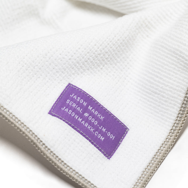 Jason Markk Premium Microfiber Towel - Ultra Soft & Absorbent Cleaning Cloth for Sneakers, Shoes & Accessories - White (Perfect for Car Detailing, Gym & Home Use)