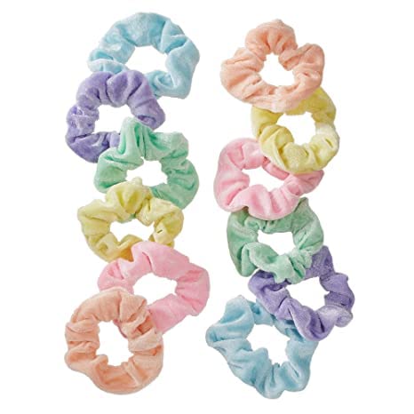 Flawless Velvet Pastel Hair Scrunchies for Women & Girls - 12 Pack Soft Hair Ties for Spring, Easter & Summer - Perfect for Parties, Weddings, School & Everyday Use