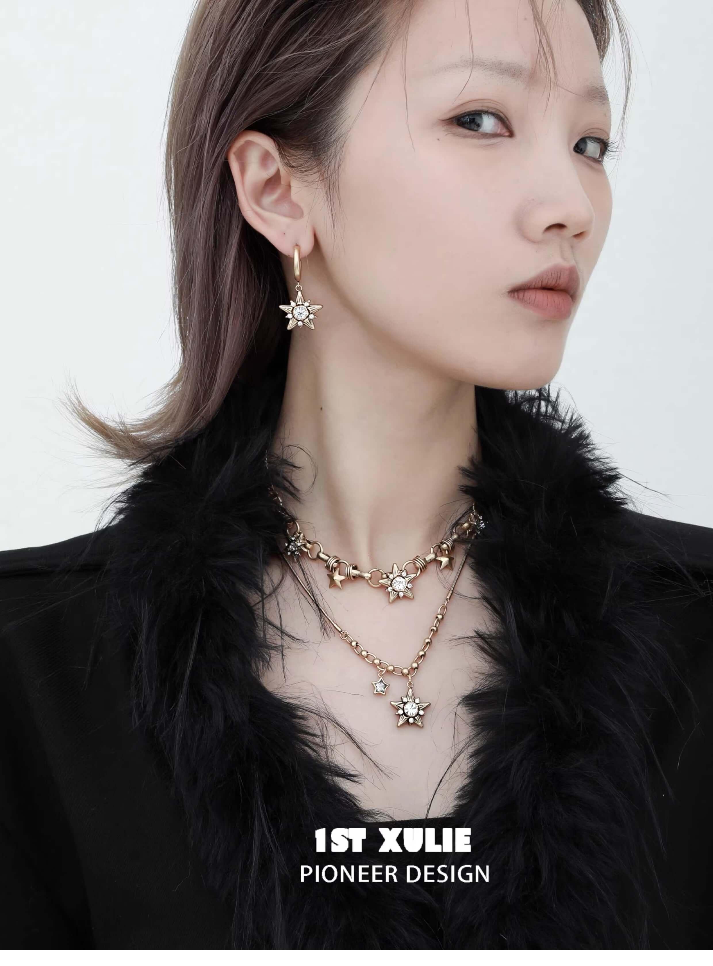 Vintage Copper Alloy Zirconia Necklace for Women - Renaissance Style Jewelry Gift for Anniversary, Party & Special Occasions