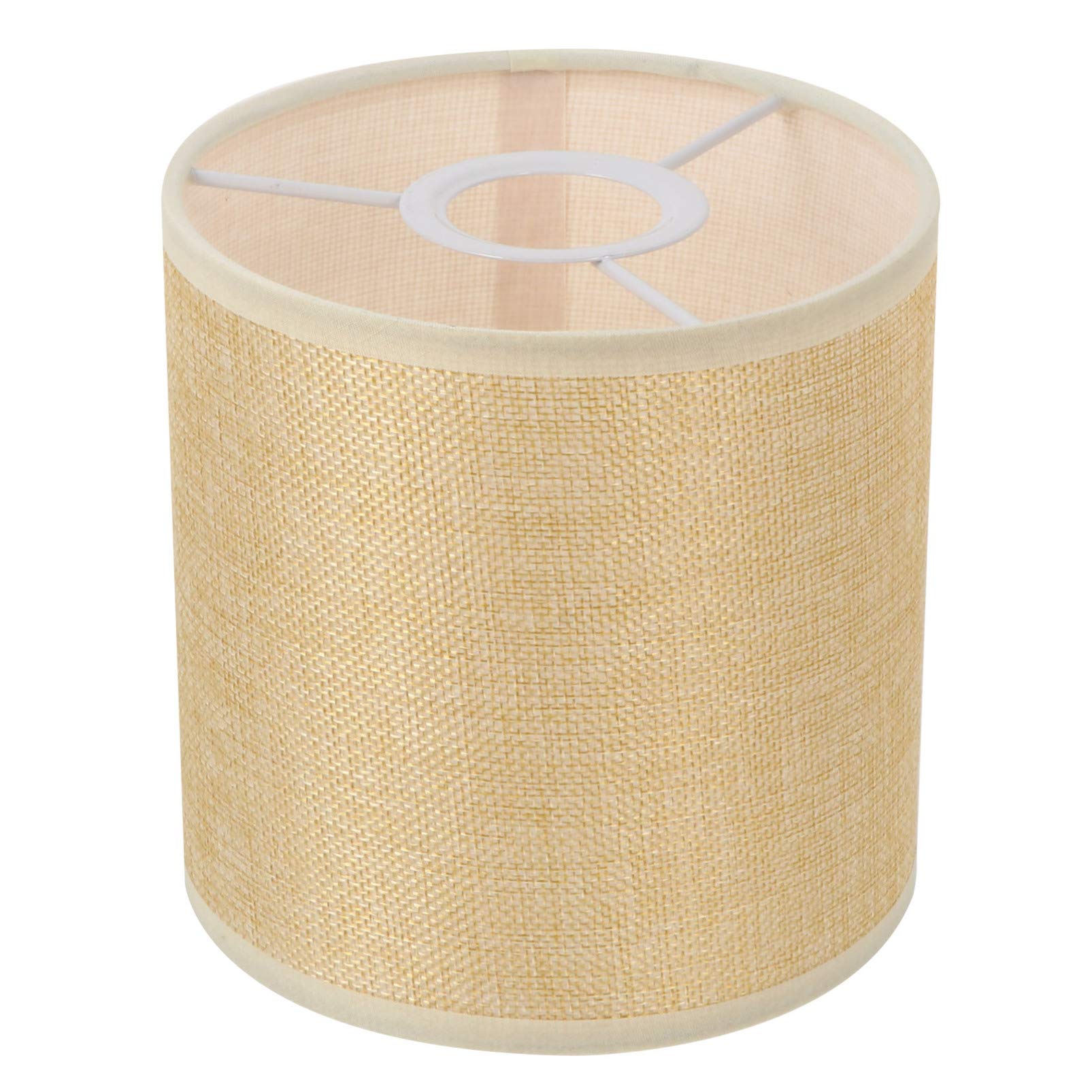 Handmade Natural Linen Drum Lamp Shade - Burlap Light Cover Replacement for Table & Floor Lamps (Cream Color) - Perfect for Bedroom, Living Room & Home Decor Lighting
