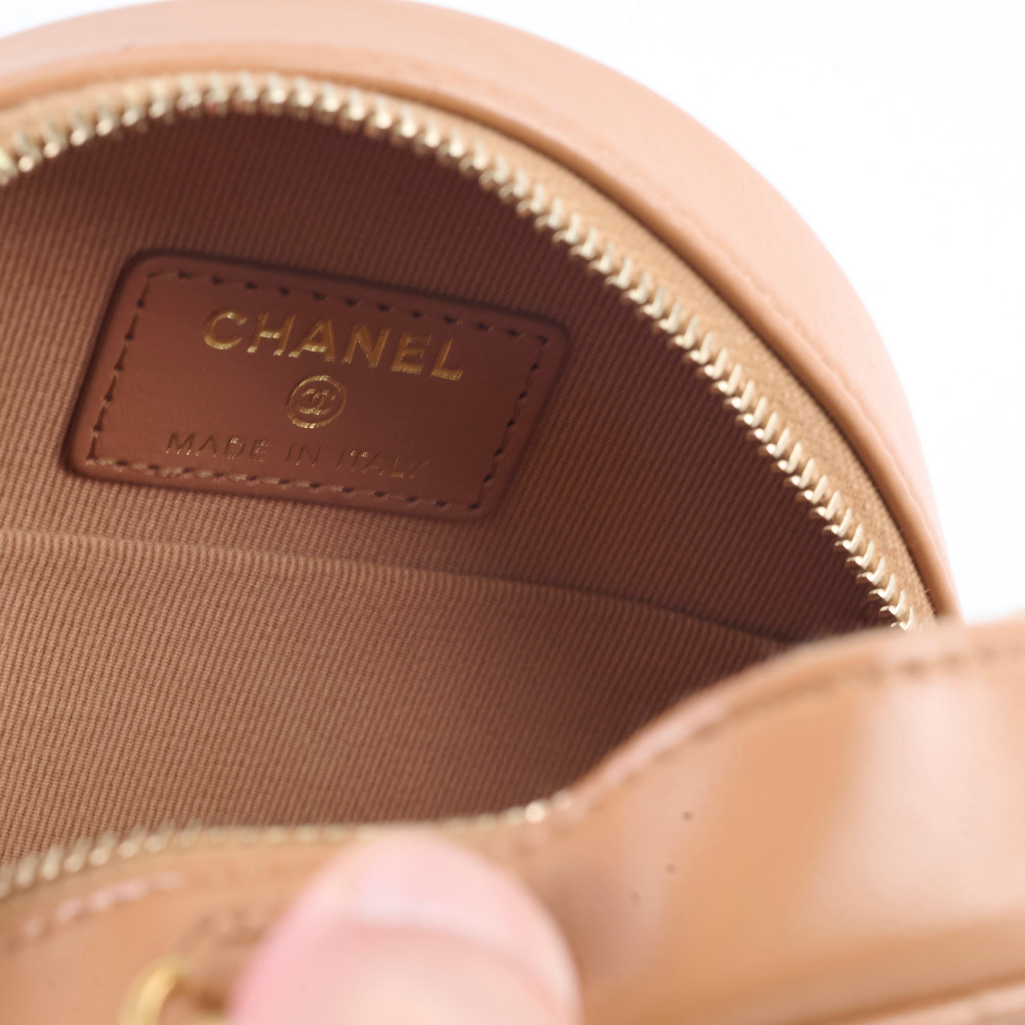 Chanel 19 Round Clutch Bag in Lambskin Leather - Tan Color Luxury Handbag for Women | Perfect for Evening Parties, Date Nights & Special Occasions