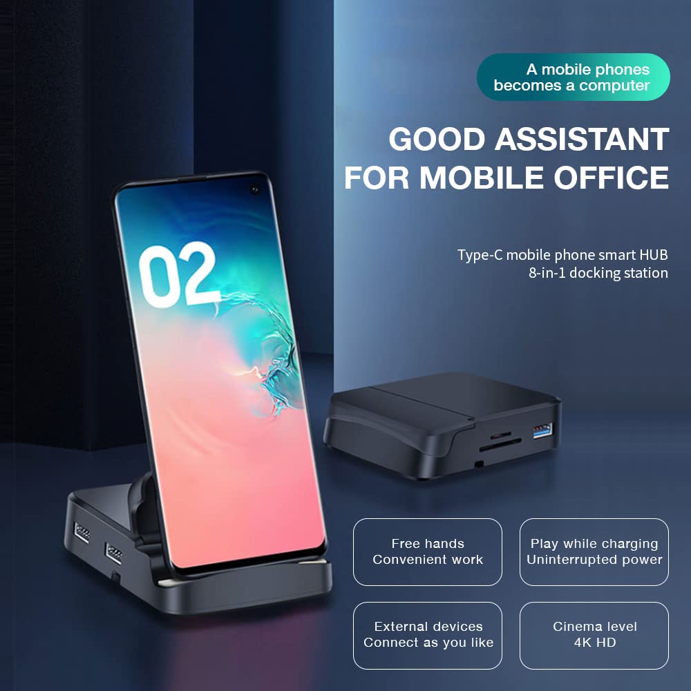 Samsung DeX 4K HDMI Docking Station - USB C Hub for Smartphone & Laptop - Compatible with Samsung, Huawei, MacBook, Dell, HP (2022) - Perfect for Home Office, Gaming & Video Streaming