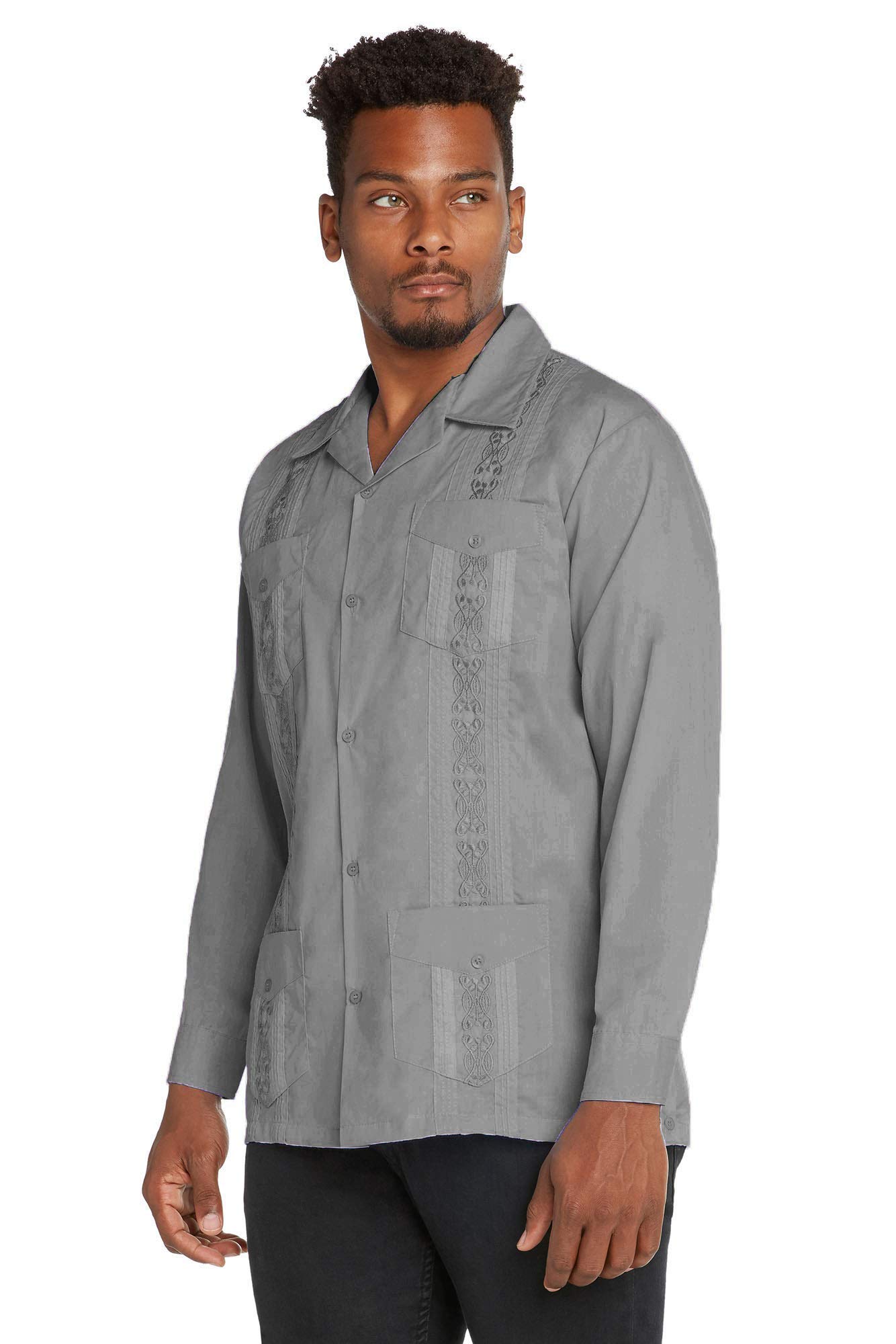 9 Crowns Essentials Men's Guayabera Button Down Shirt - Premium Cotton Short Sleeve Casual Shirt for Summer, Beach & Tropical Vacations