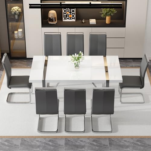 White Table + Darl Grey Chairs