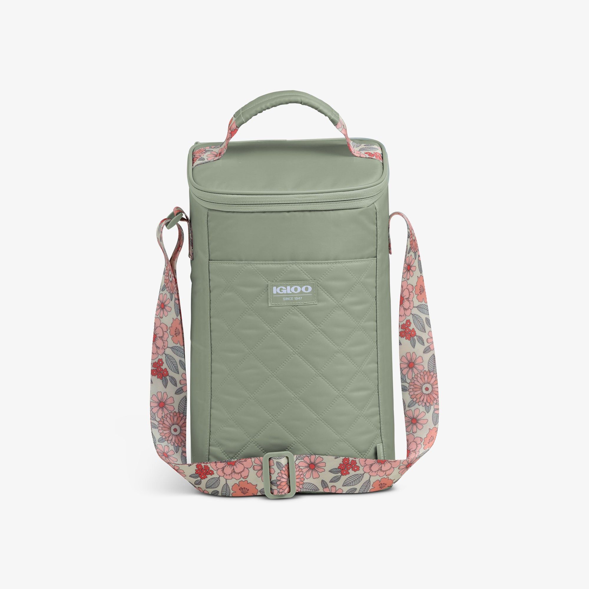Floral MaxCold® DUO Vertical Crossbody Cooler Bag - Insulated Lunch Bag for Women, Leakproof Picnic & Beach Essentials - Perfect for Work, Travel, and Outdoor Activities