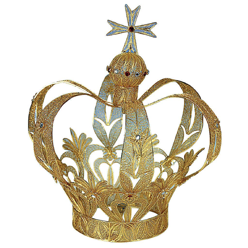 800 Silver Filigree Crown for Statues - 25cm Height for Home Decor