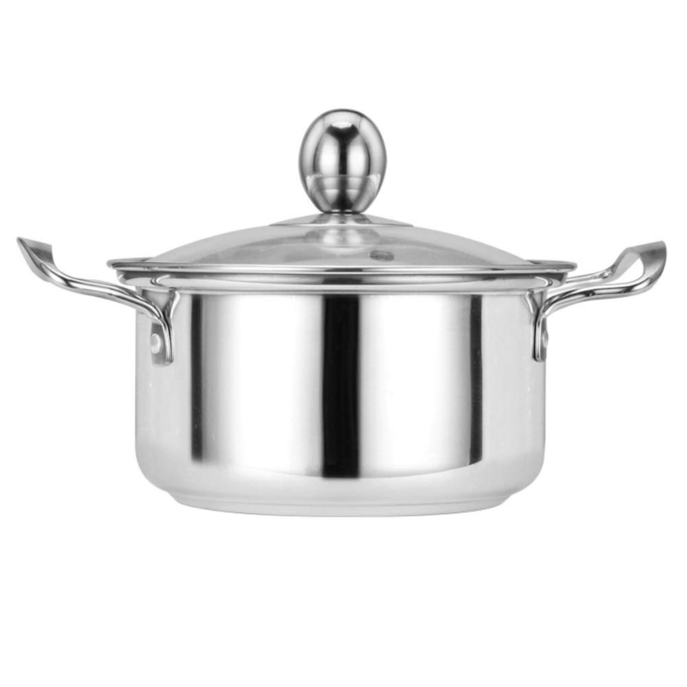 16cm Stainless Steel Mini Induction Soup Cooker with 2 Handles - Portable Electric Hot Pot for Dorm, Office & Small Kitchen Cooking