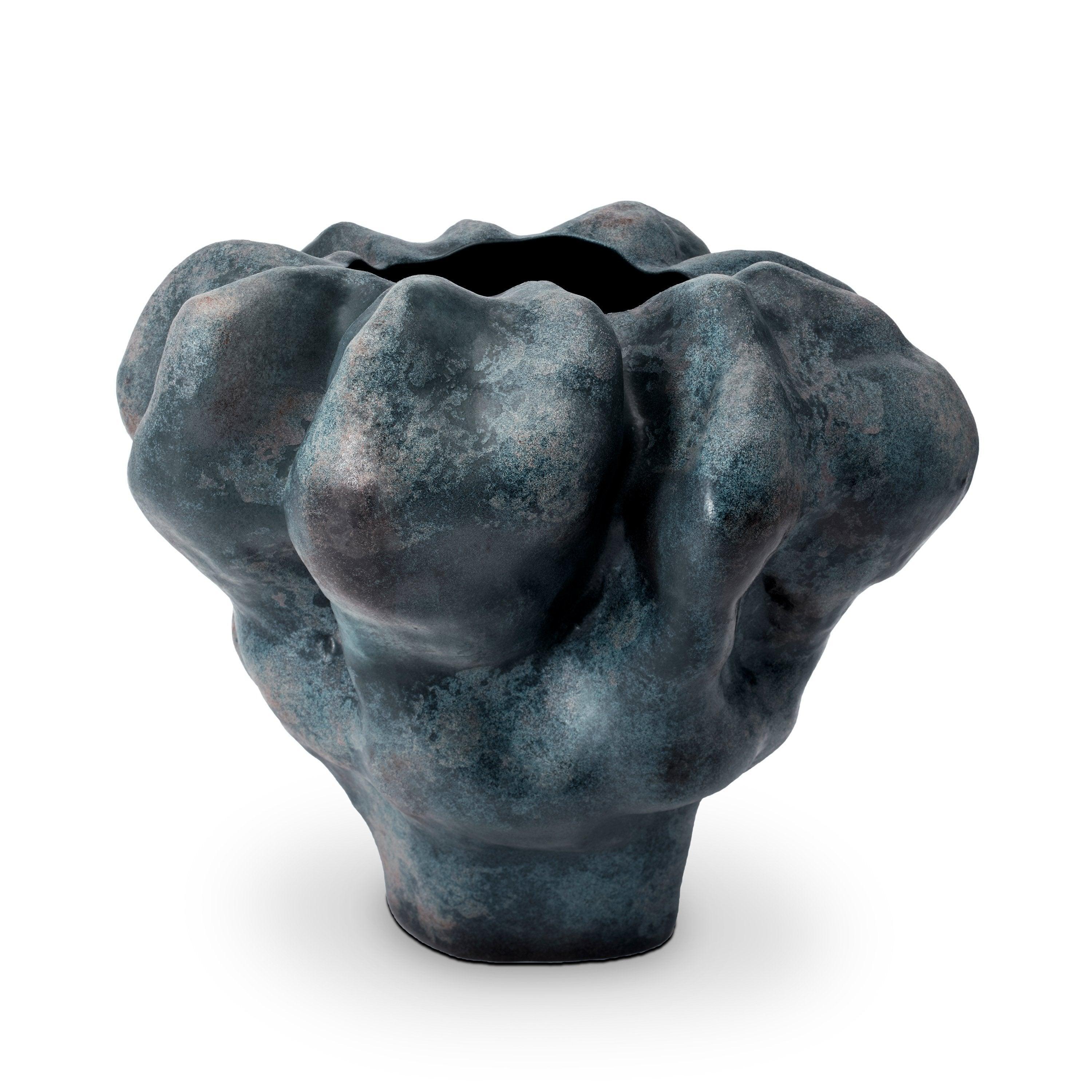 Timna Short Aged Iron Vase - Elegant Home Decor for Living Room, Dining Table & Office Desk