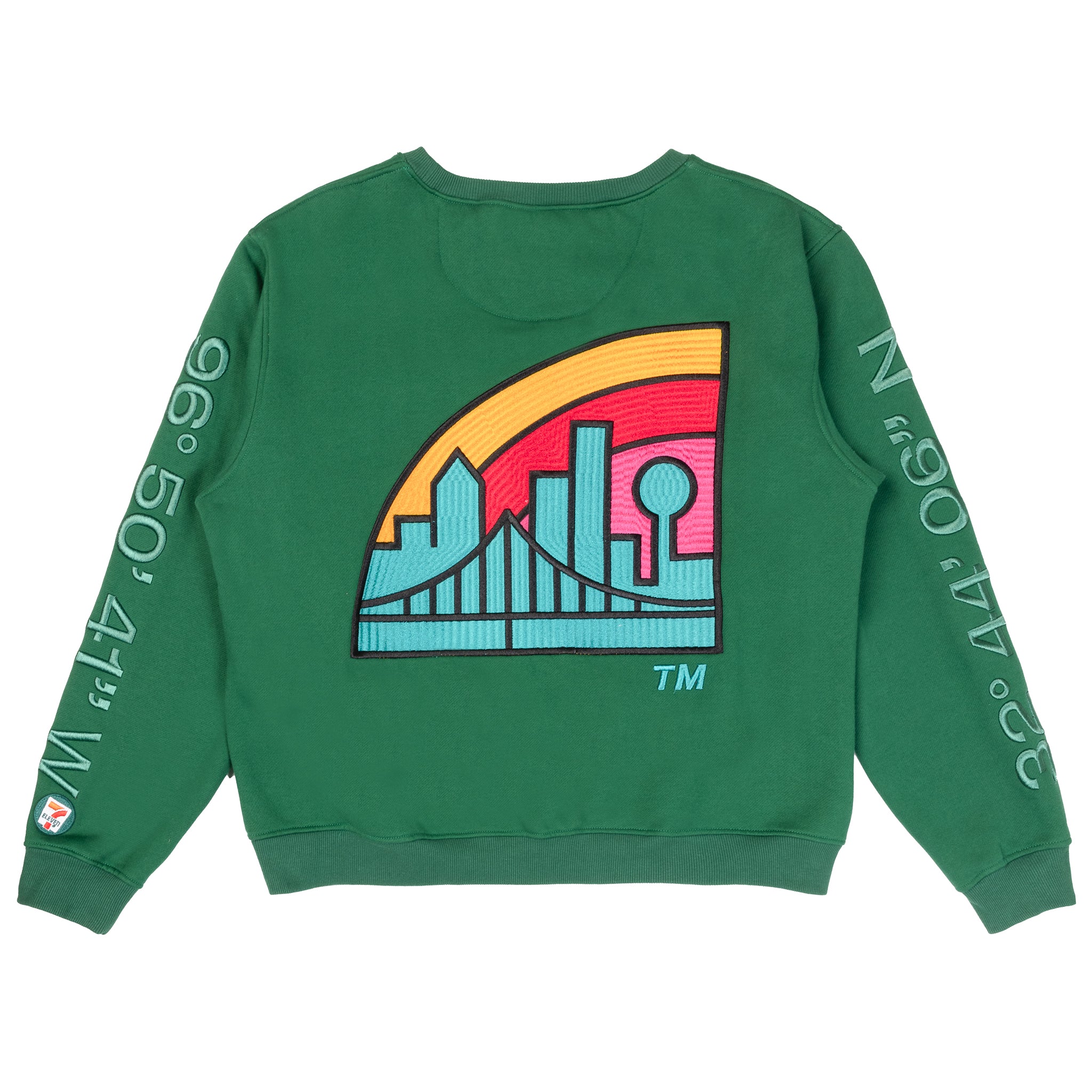 7 Eleven® x By Way Of Dallas Coordinates Fleece Crewneck Sweatshirt - Cozy Unisex Pullover for Streetwear & Casual Outfits | Perfect for Layering, Winter Wear & Everyday Comfort