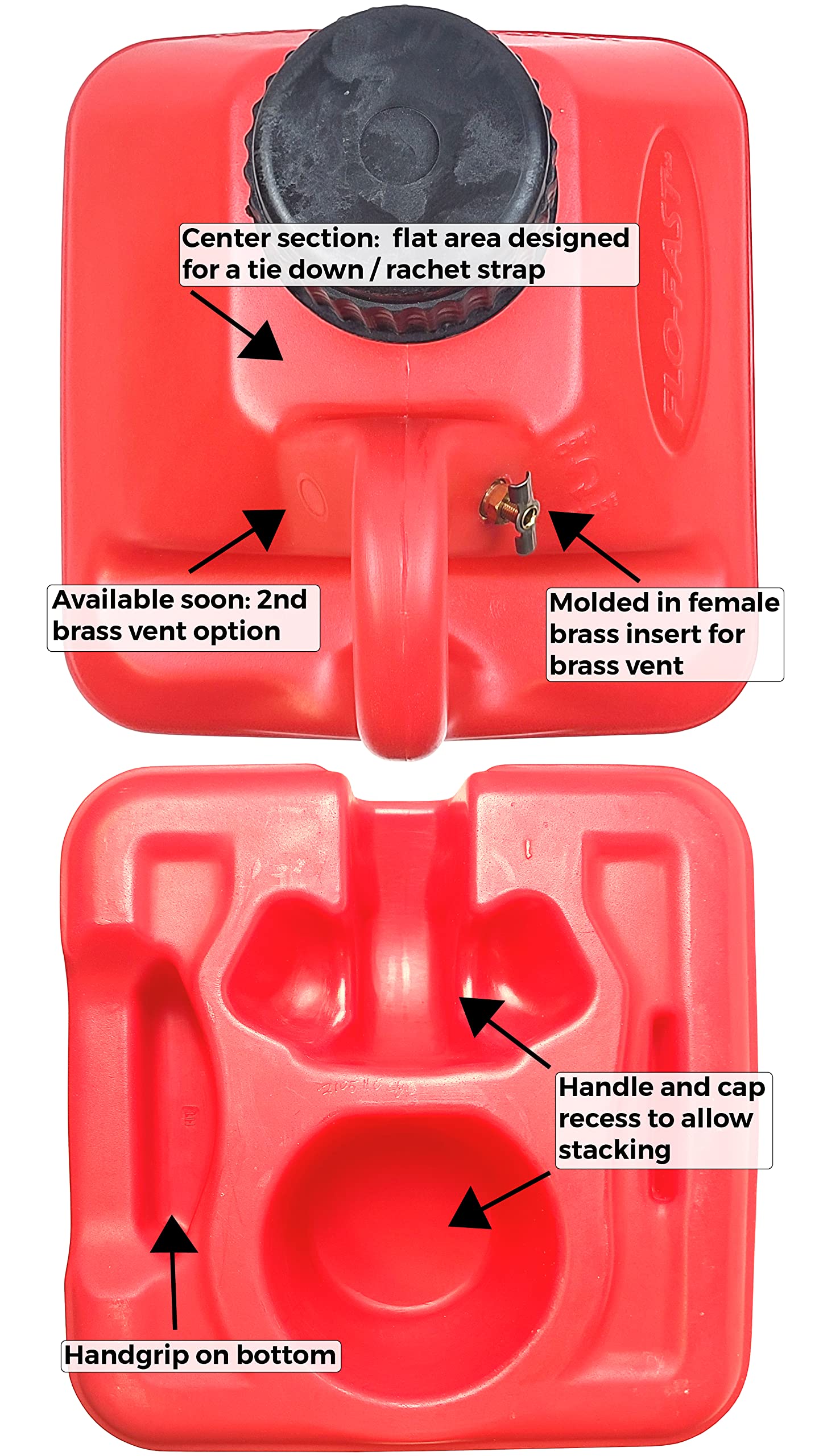 5 Gallon Professional Utility Container - Heavy Duty Water Storage, Gas Can, Oil Jug - Red (50101) - Ideal for Camping, Garage, Workshop & Emergency Preparedness
