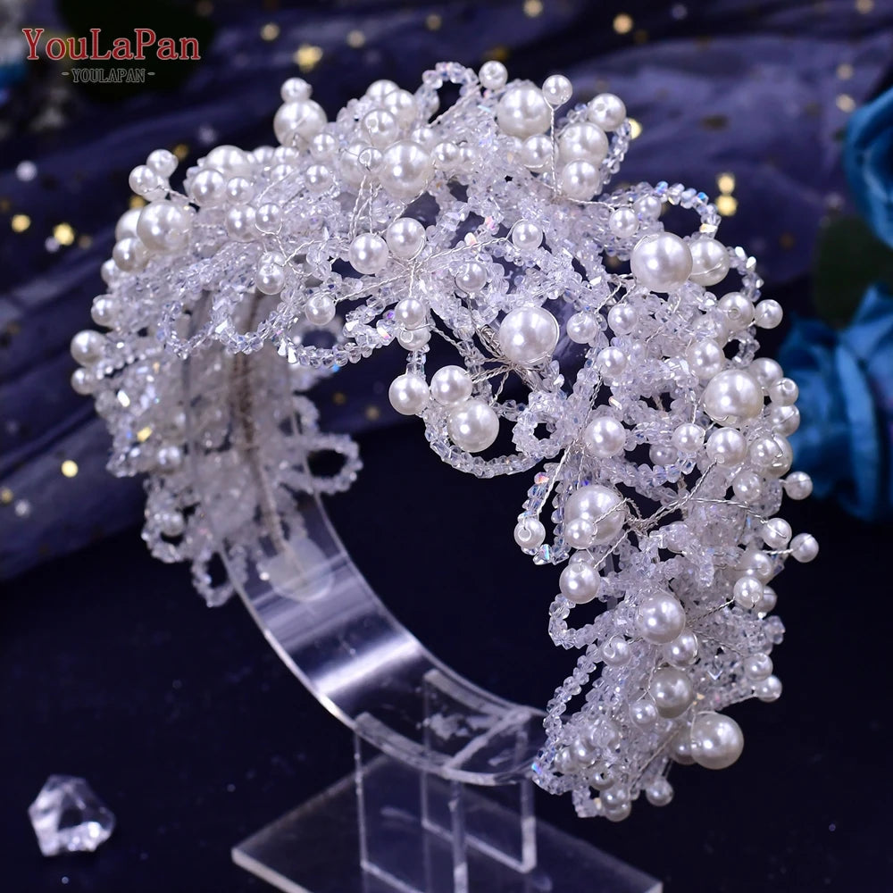 Sparkling Rhinestone Bridal Tiara - Elegant Crystal Wedding Headpiece for Bride, Princess, Prom & Special Occasions