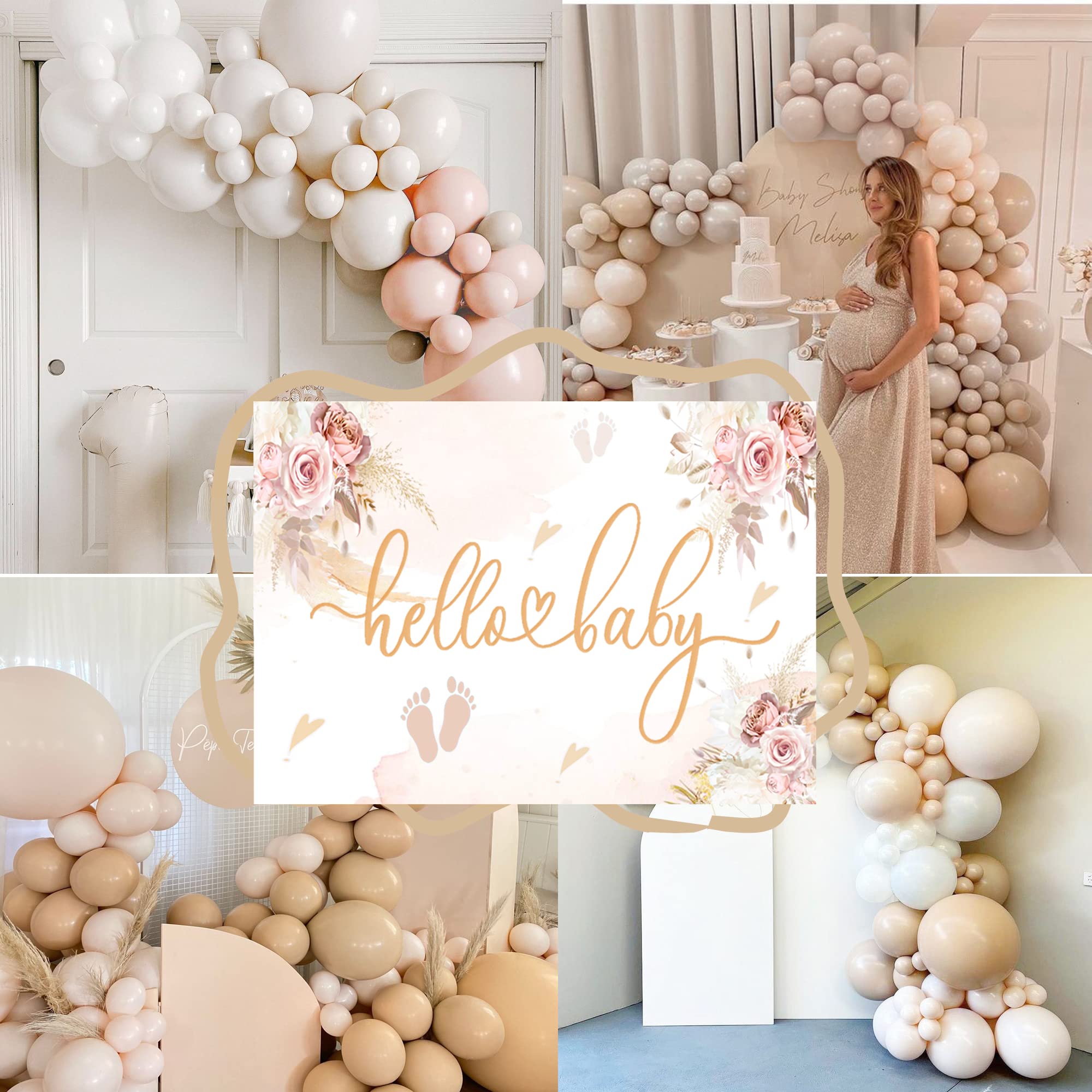 Neutral Balloon Garland Kit - Gender Neutral Baby Shower Backdrop Decor for Boys & Girls | Double Stuffed Nude Balloon Arch for Gender Reveal Parties, First Birthdays & Nursery Decorations | Perfect for Baby Showers, Birthday Parties & Gender Reveal Events