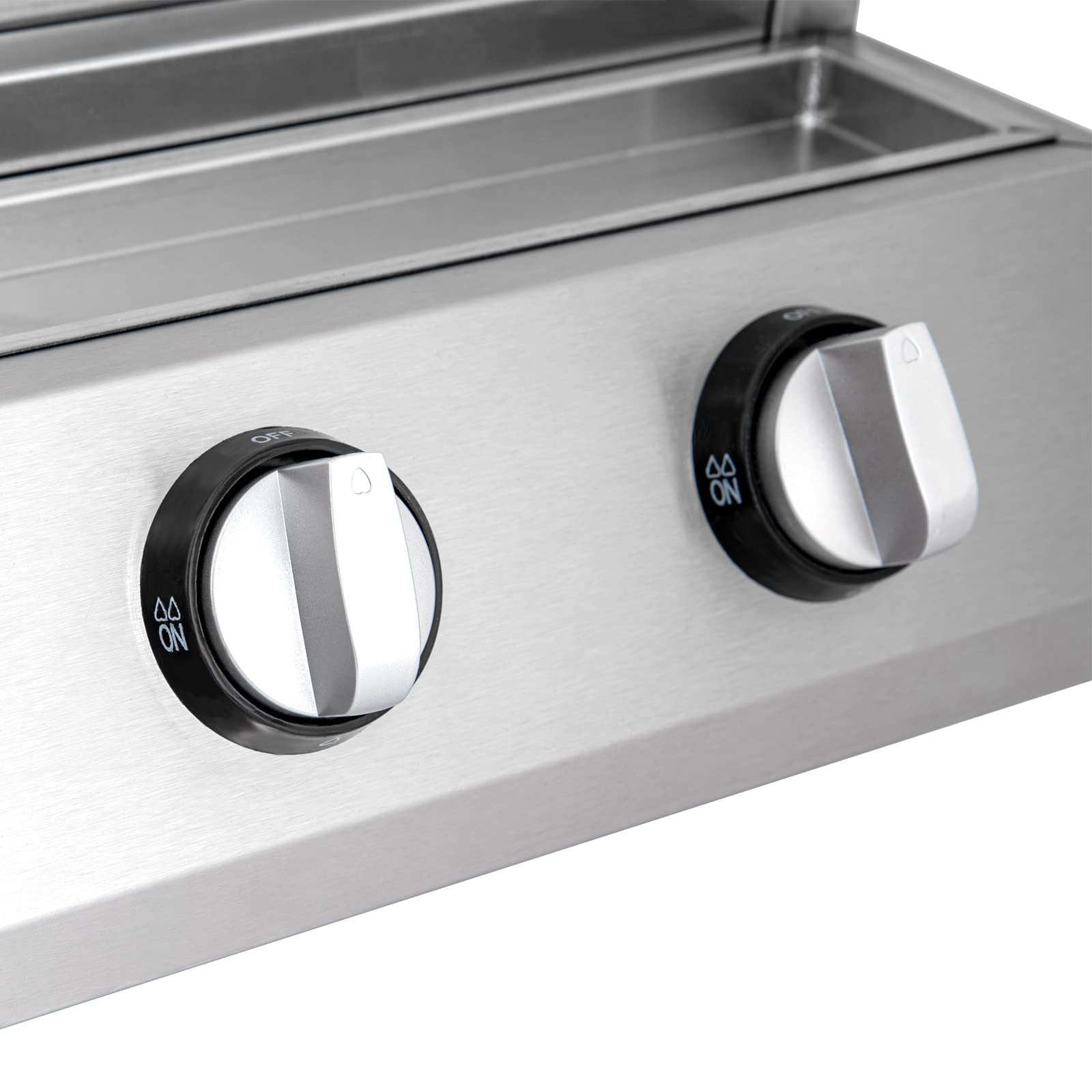 3 Burner Stainless Steel Commercial Gas Griddle - Adjustable Height LPG BBQ Grill for Outdoor Cooking, Camping & Picnics | Durable Countertop Grill with Removable Grill Net for Patio, Garden & Backyard Use