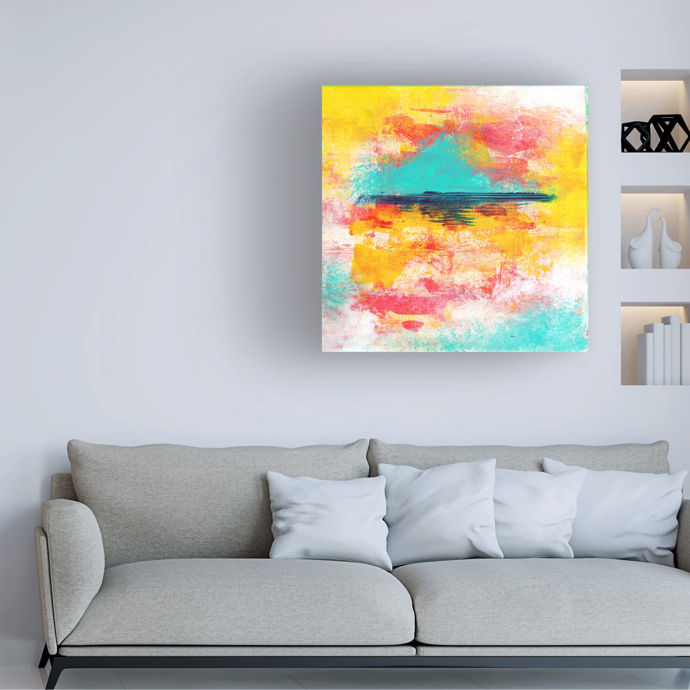 Trademark Fine Art 'Clementine' 18x18 Canvas Wall Art by Kathleen Tennant - Perfect for Living Room, Bedroom & Office Decor