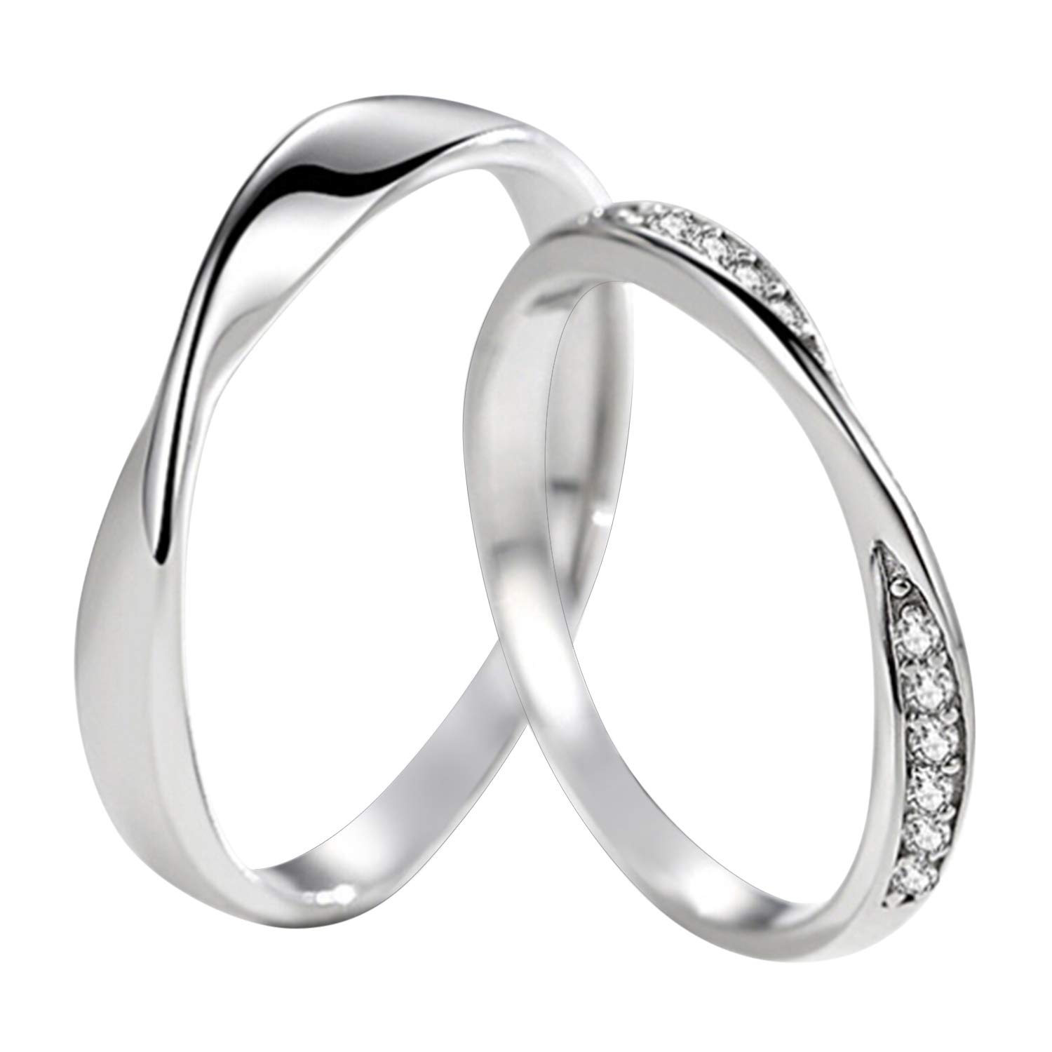 Custom Couple Rings Personalized S925 Sterling Silver Matching Adjustable Rings for Men & Women - Perfect for Anniversaries, Weddings & Romantic Gifts