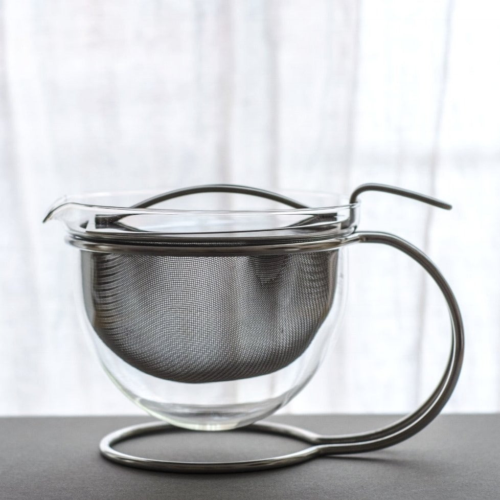 Premium Large Mono Glass Teapot - 50 oz Clear Borosilicate Glass with Stainless Steel Infuser - Perfect for Loose Leaf Tea, Herbal Tea & Iced Tea Brewing at Home or Office