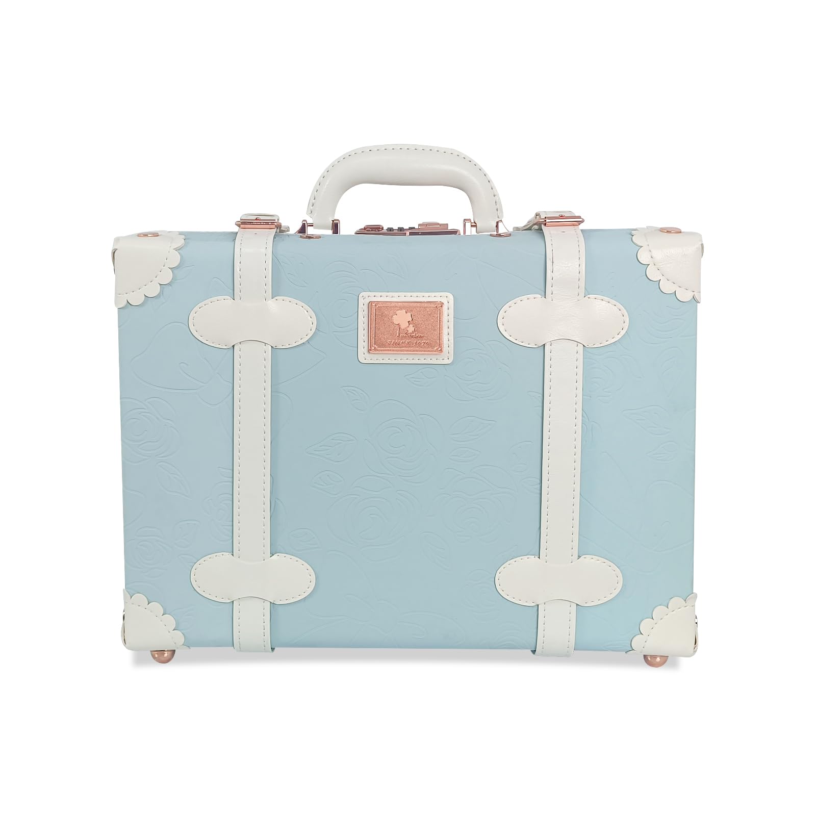 Unitravel Handmade Baby Keepsake Memory Box - 16 Inch Vintage Suitcase Style Storage for Newborn Mementos, Perfect for Baby Showers, Baptisms, Naming Ceremonies & Birthdays - Blue | Nursery Decor & Gift Idea