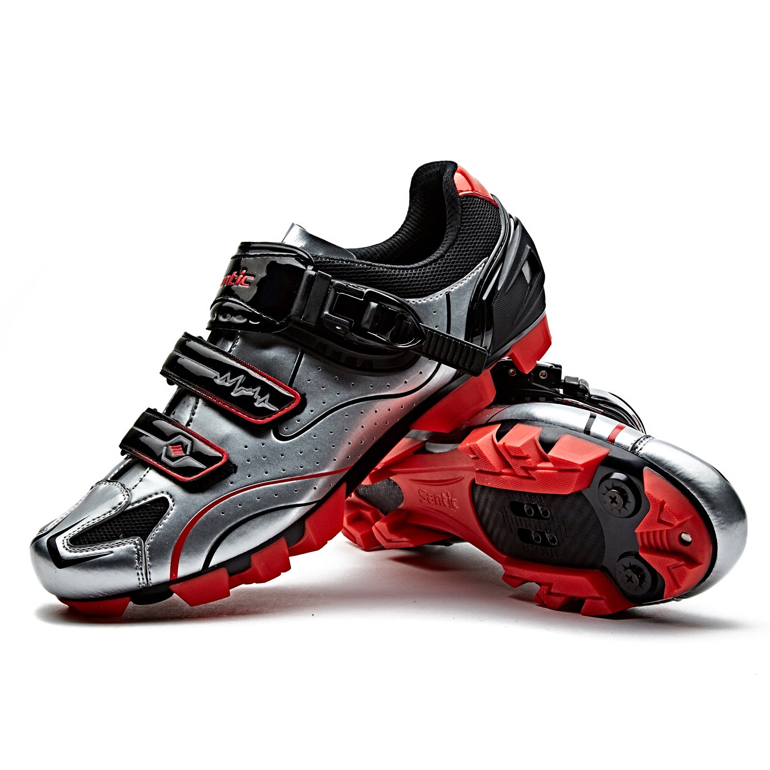 Santic Men's SPD Mountain Bike Shoes - Breathable Self-Locking Cycling Shoes for Road & MTB | Perfect for Commuting, Trail Riding & Professional Cycling