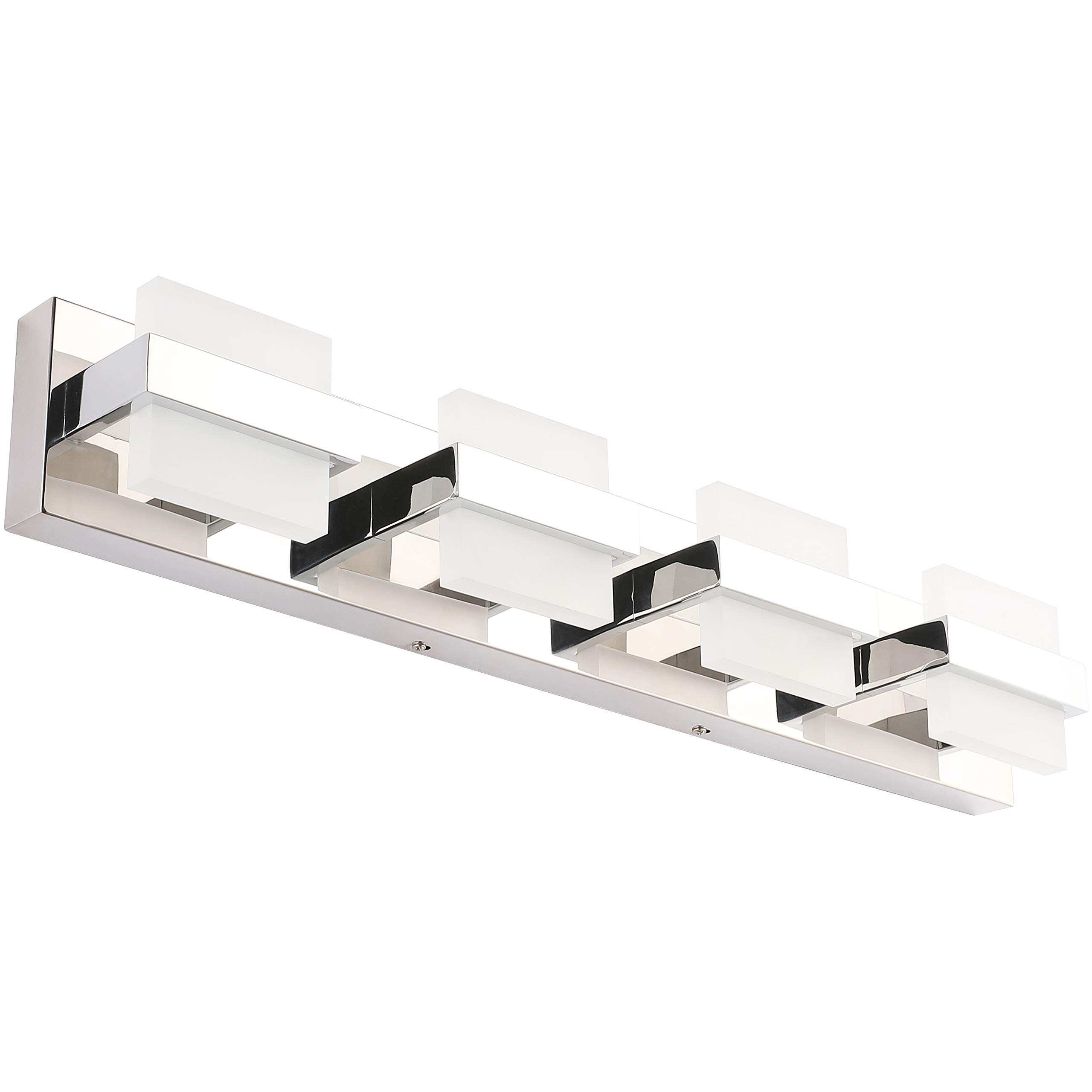 SOLFART Modern Dimmable LED Vanity Light with Gloss Chrome Finish - Perfect for Bathroom, Bedroom, and Dressing Room Makeup Area