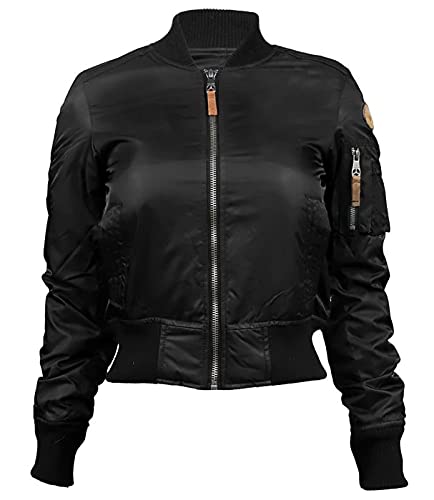 Official Miss Top Gun® MA-1 Bomber Jacket - Women's Vintage Flight Jacket with Zip Closure | Perfect for Casual Wear, Motorcycle Riding & Aviation Enthusiasts