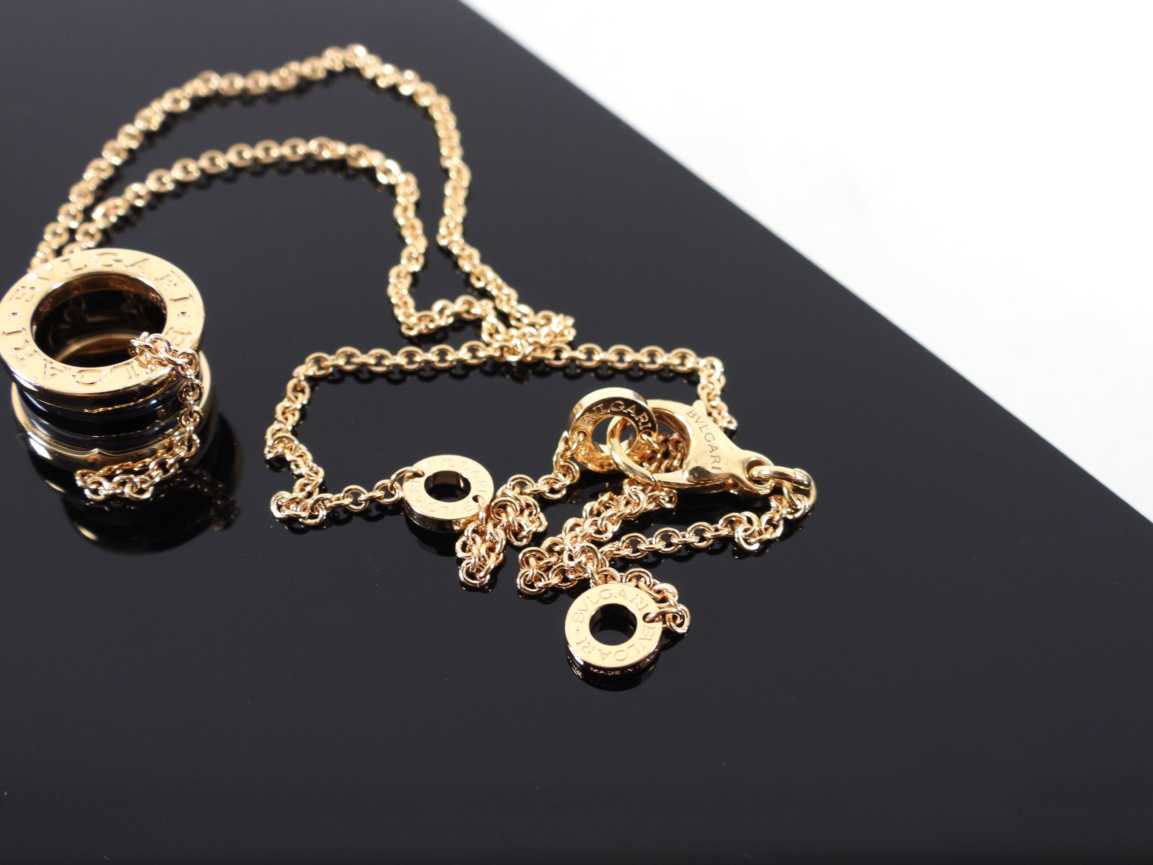 Bulgari B Zero 1 18K Rose Gold Ceramic Pendant Necklace for Women - Luxury Italian Jewelry Gift for Anniversary, Birthday & Special Occasions