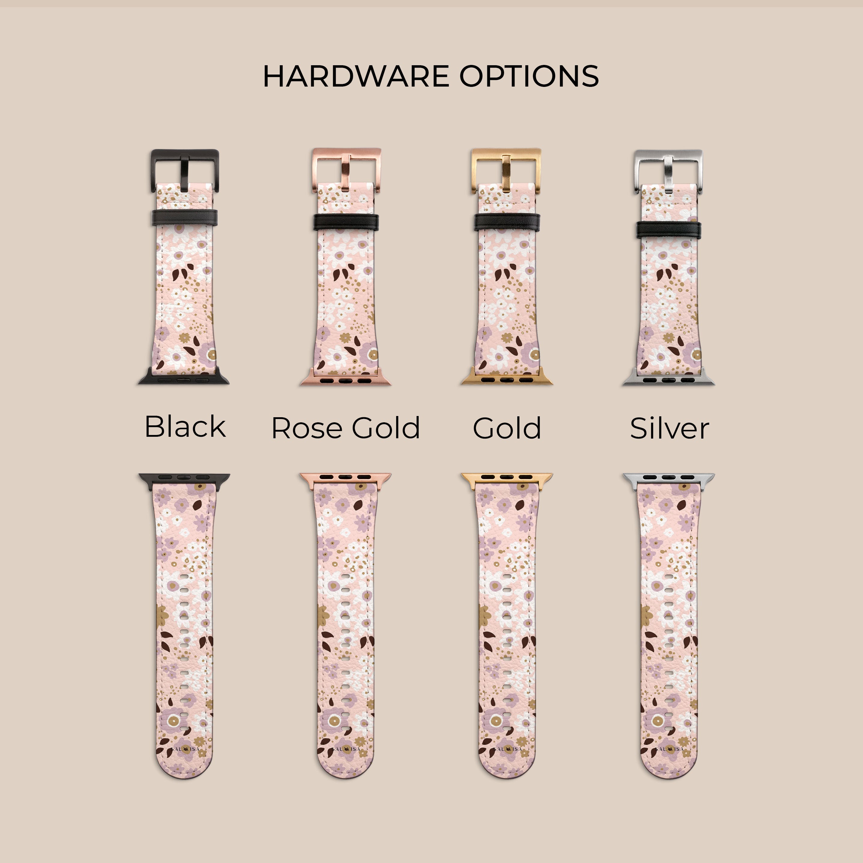 Stylish Pink Ditsy Floral Apple Watch Band - Soft Silicone Replacement Strap for Women - Perfect for Workouts, Running & Everyday Fashion Accessory