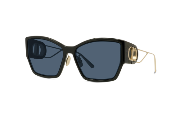 Christian Dior 30 Montaigne S2U 12B0 Black & Blue Cat Eye Sunglasses for Women - Luxury Designer Shades for Beach, Driving & Fashion Outfits