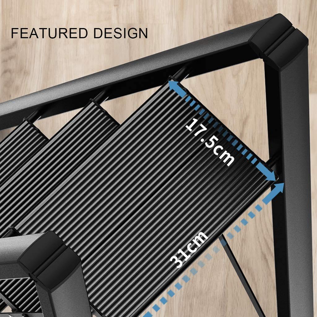 AFLCIO Aluminum Folding Step Stool Ladder - Lightweight & Portable, Non-Slip Safety Steps for Home, Kitchen, Garage, and Office Use - Multi-Functional Scaffold Ladder for Indoor & Outdoor Projects
